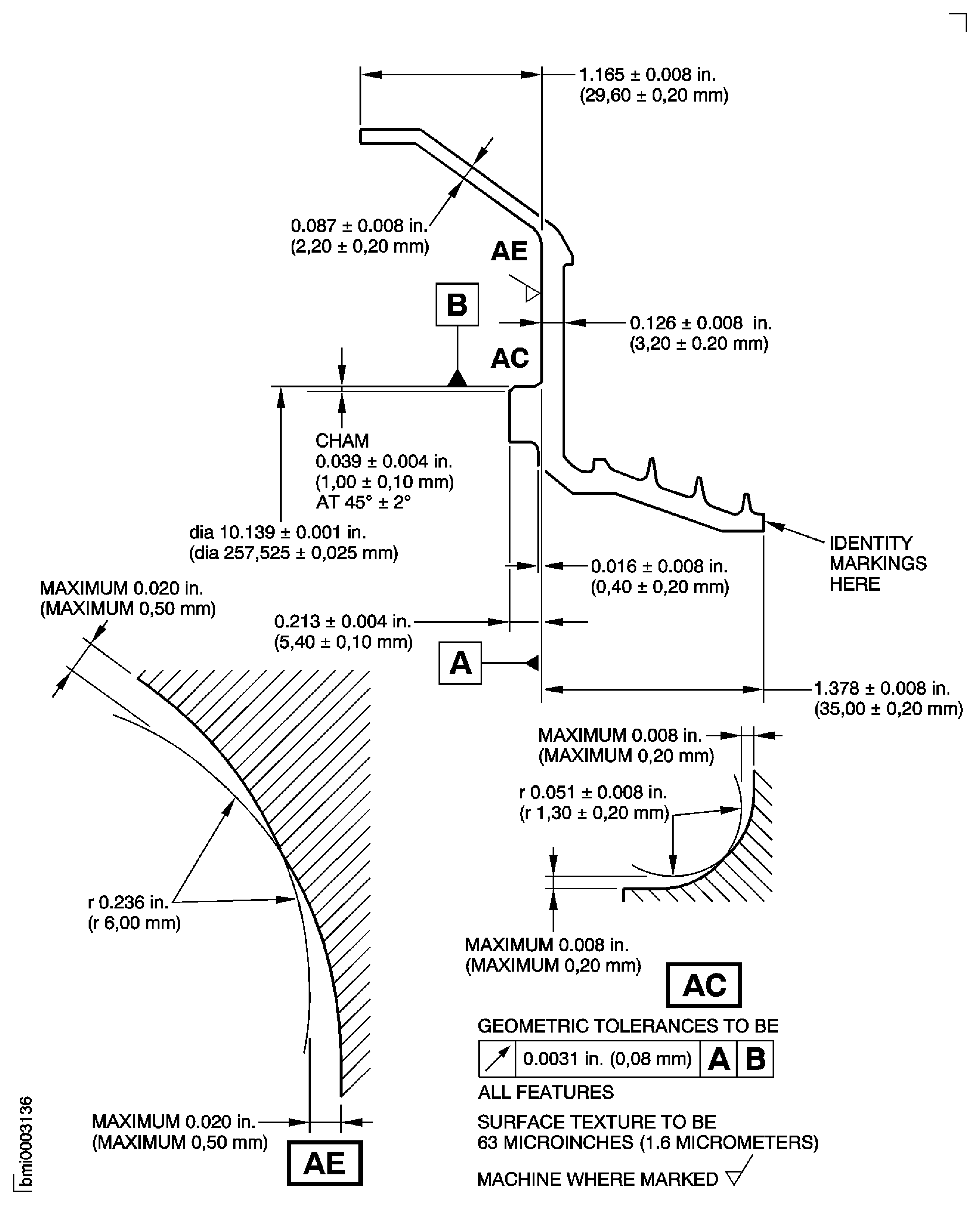 Repair Details and Dimensions - Assembly A