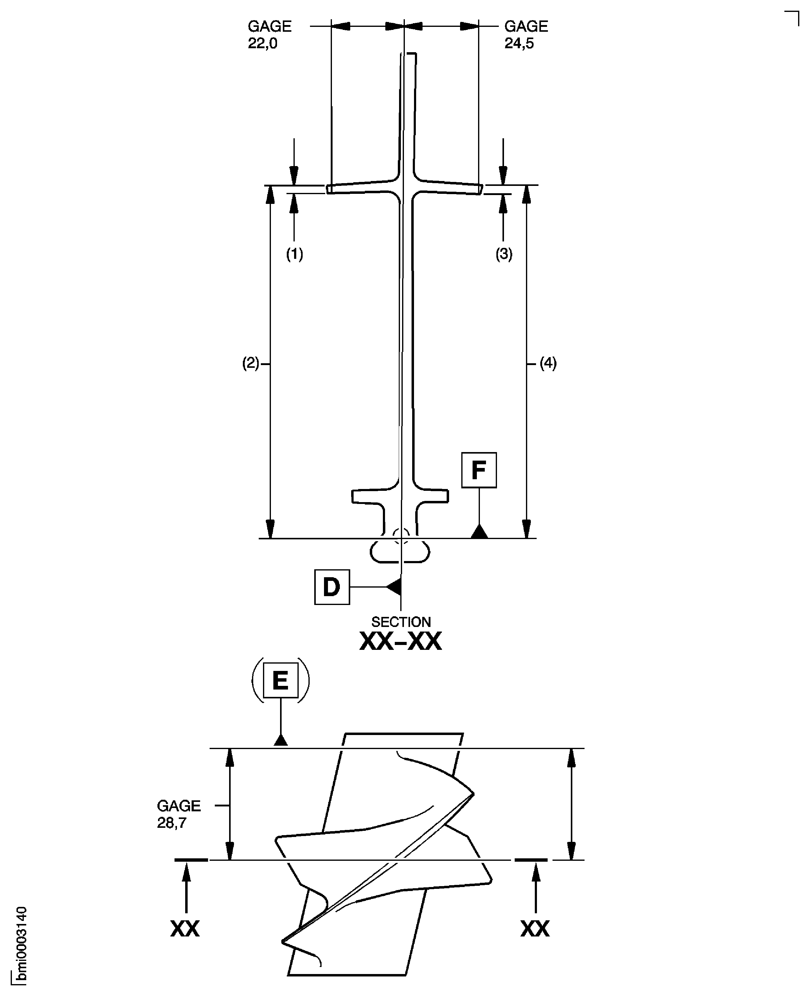 Stage 3 Blade Clapper Height Dimension