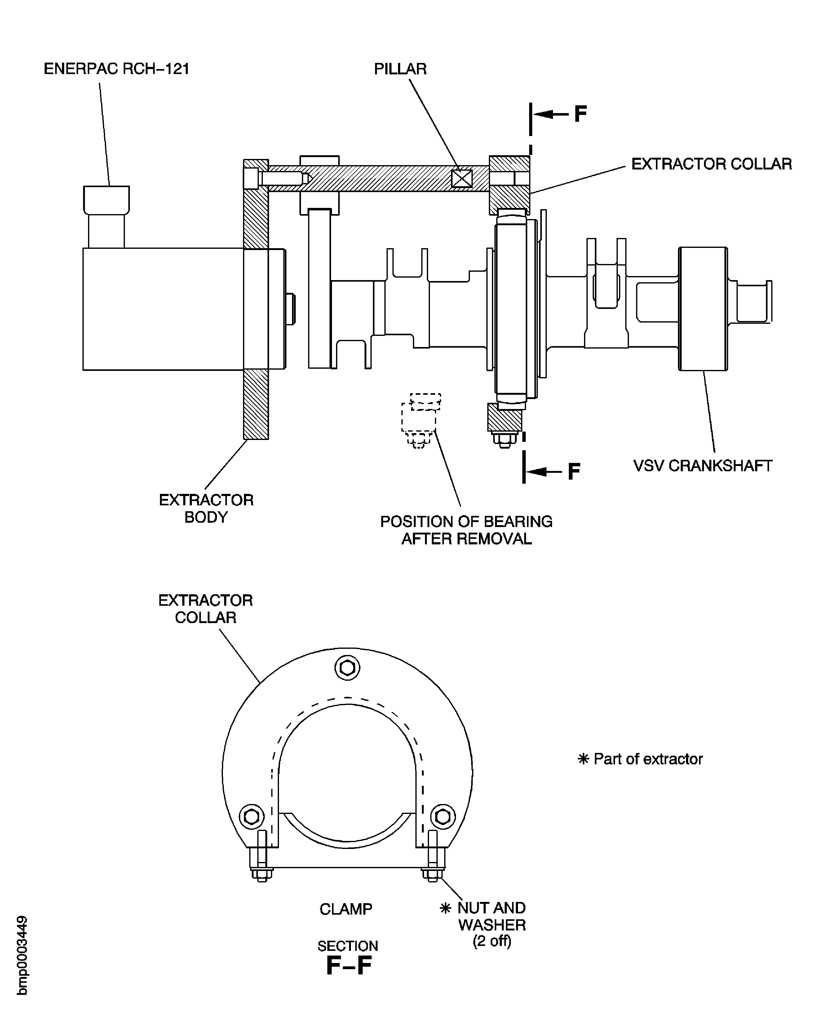 Remove Spherical Bearing from VSV Crankshaft Assembly