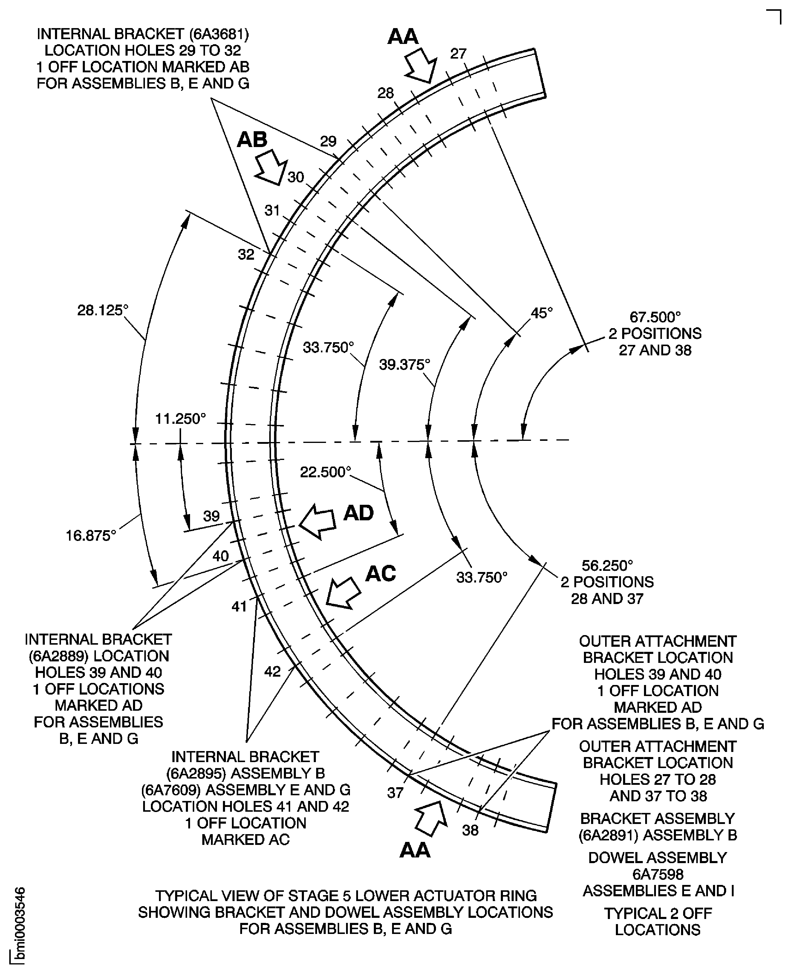 Repair Details and Dimensions - Assembly B, Assembly E and Assembly G