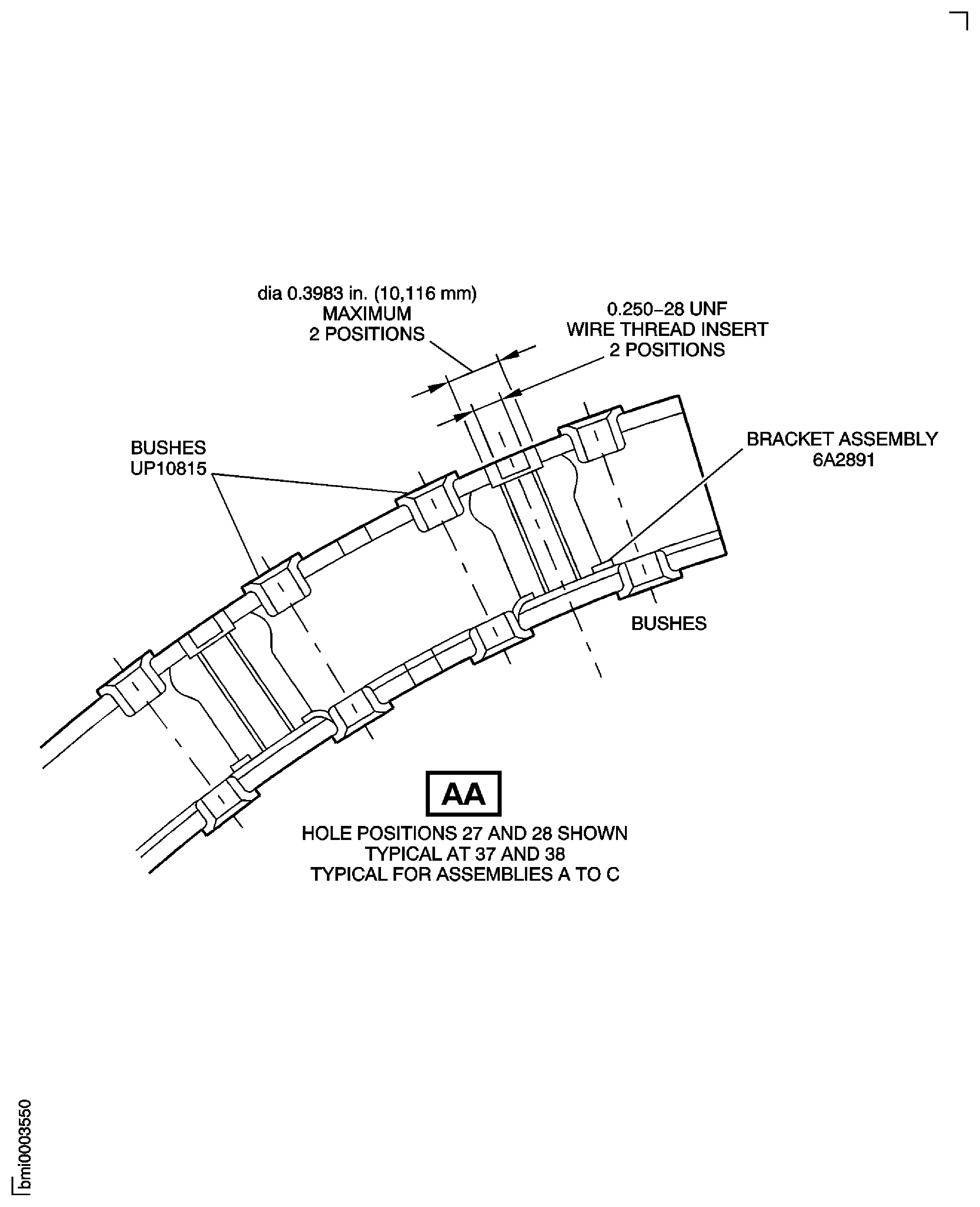 Pre SBE 72-0385: Repair Details and Dimensions - Assembly A to Assembly C
