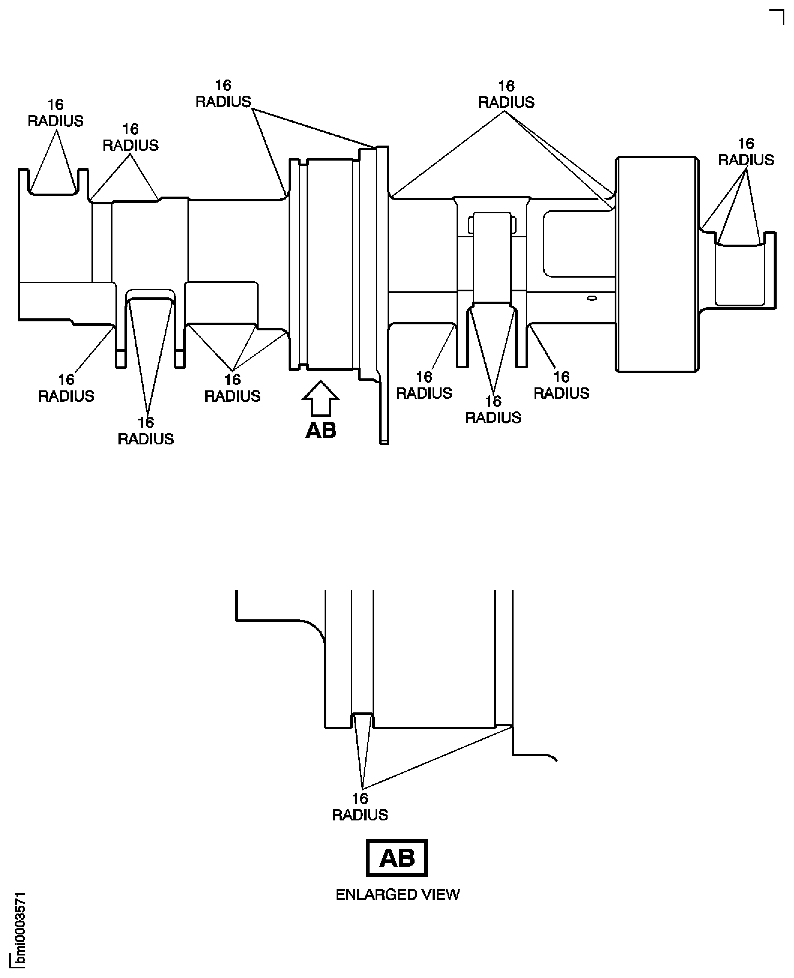 SBE 72-0564: Vane Actuating Crank Shaft - Inspection Locations