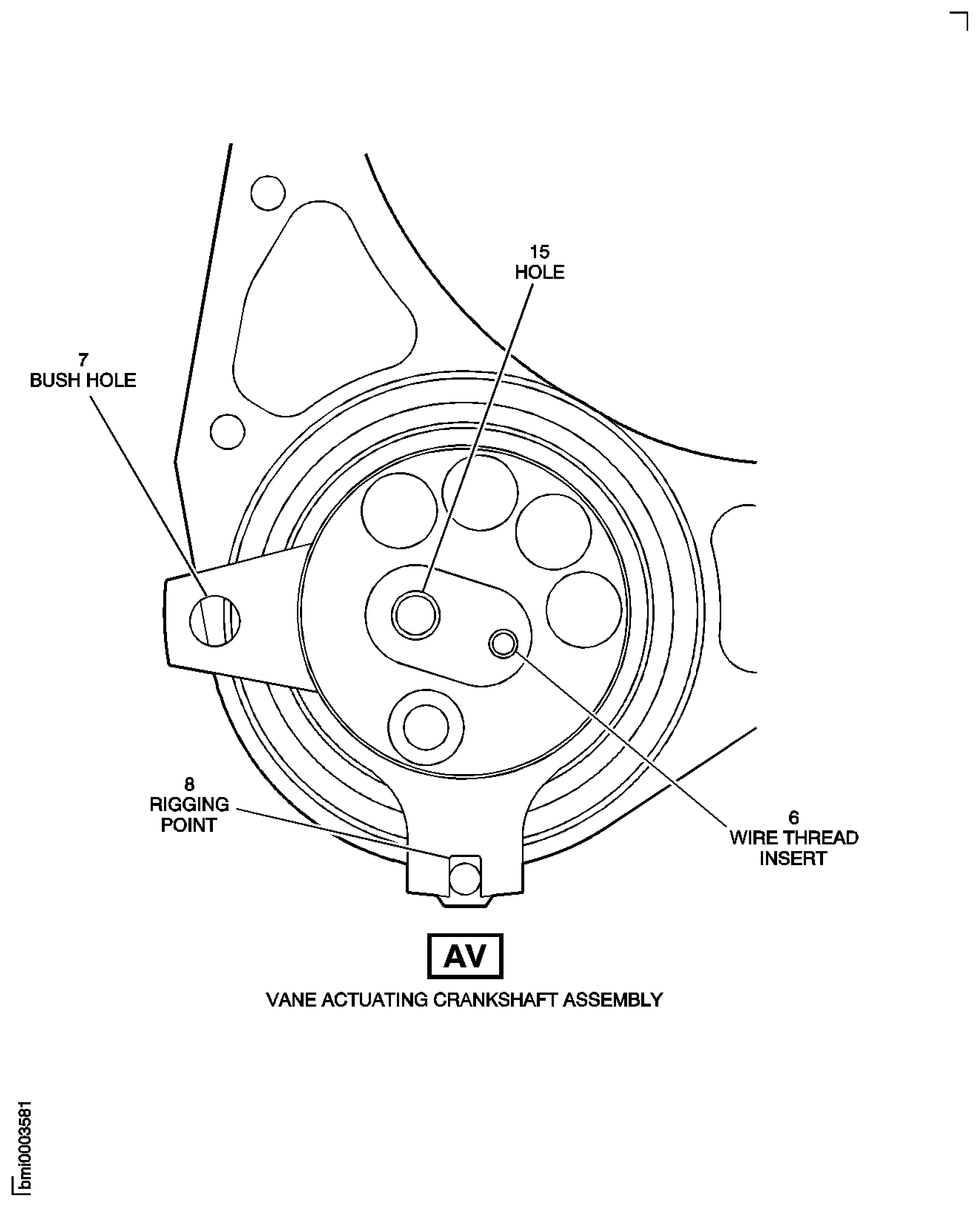 SBE 72-0564: Vane Actuating Crank Shaft Assembly - Inspection Locations