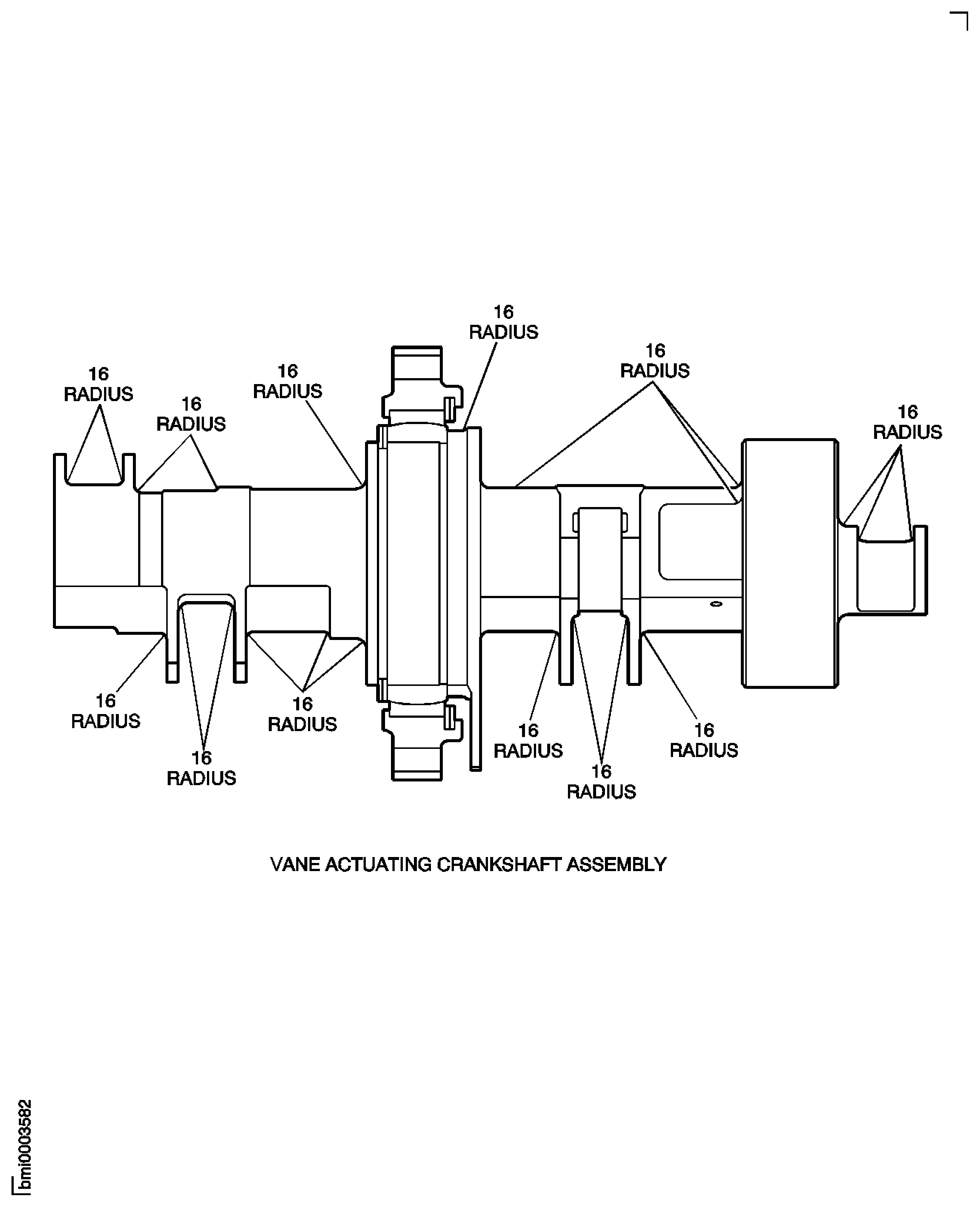 SBE 72-0564: Vane Actuating Crank Shaft Assembly - Inspection Locations