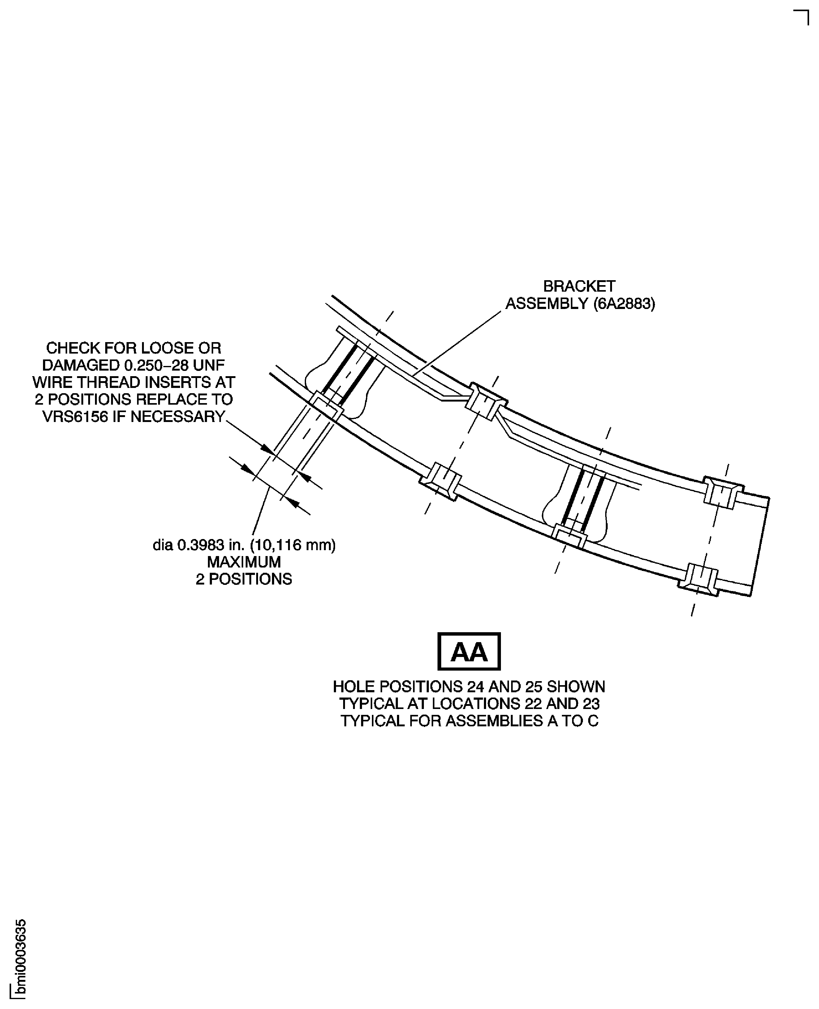 Pre SBE 72-0385: Repair Details and Dimensions - Assembly A to Assembly C