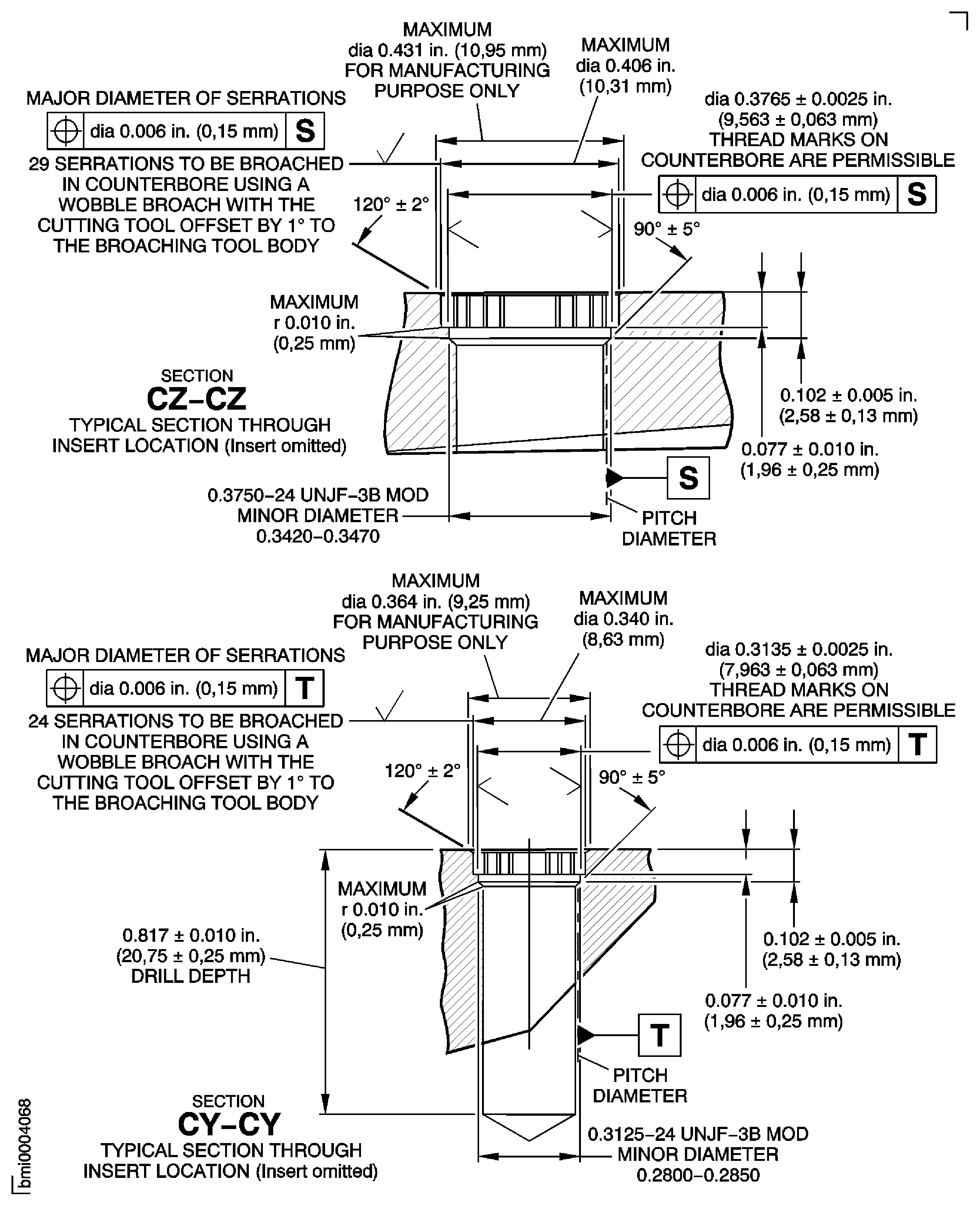 Repair Details and Dimensions Assembly D and Assembly E