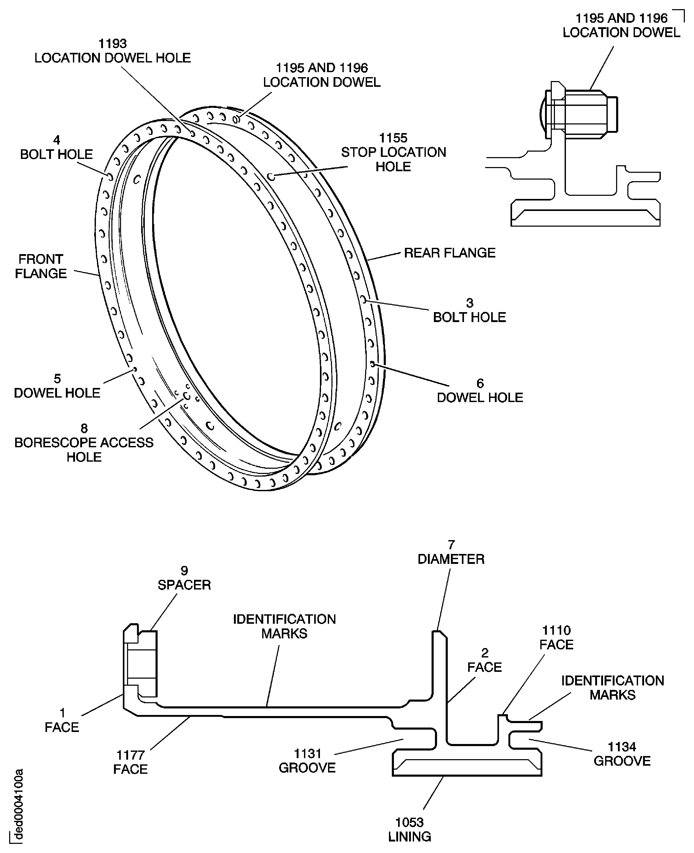 Stage 10 Rotor Path Case Assembly - Inspection Locations