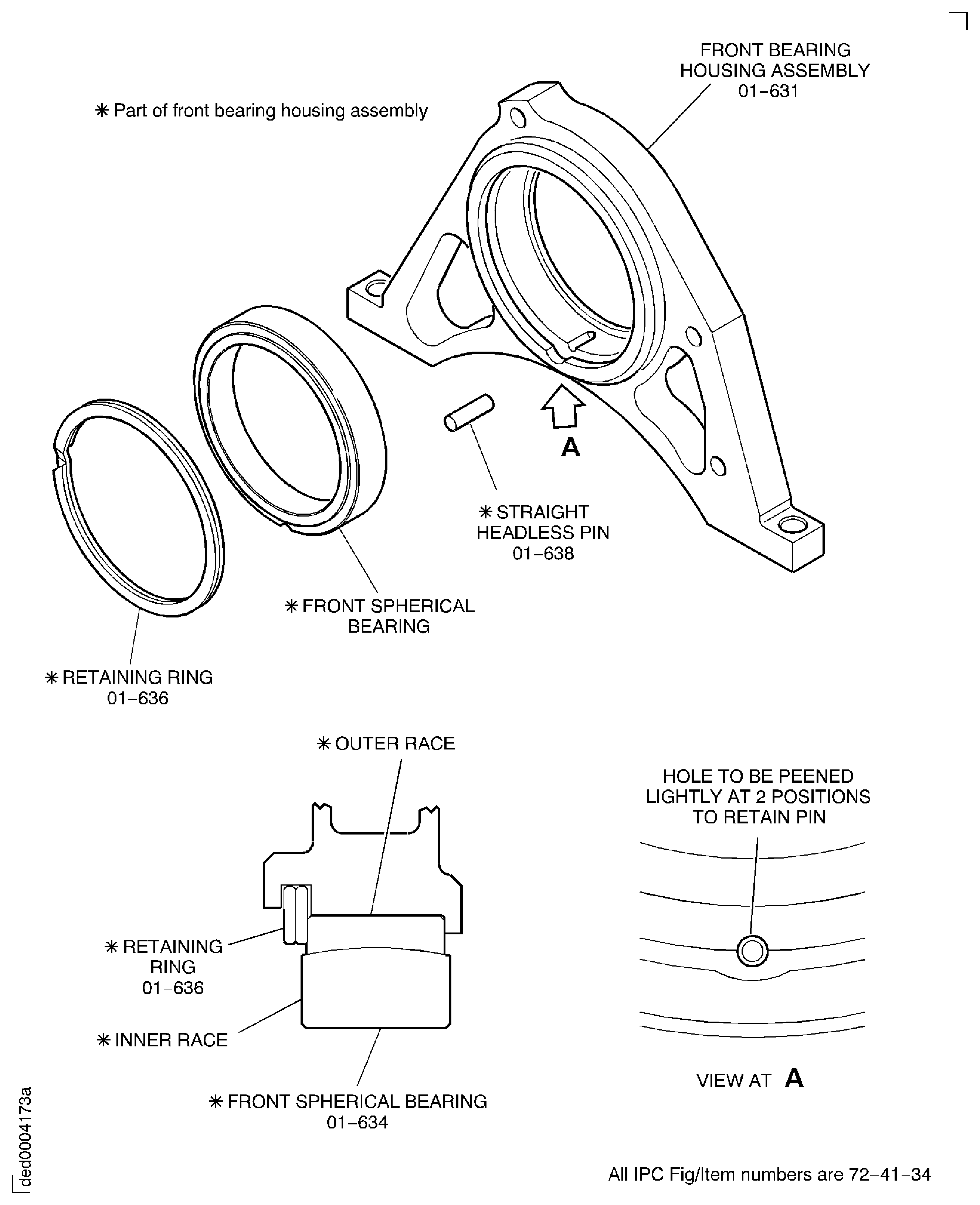 Install the Front Spherical Bearing into the Front Bearing Housing Assembly