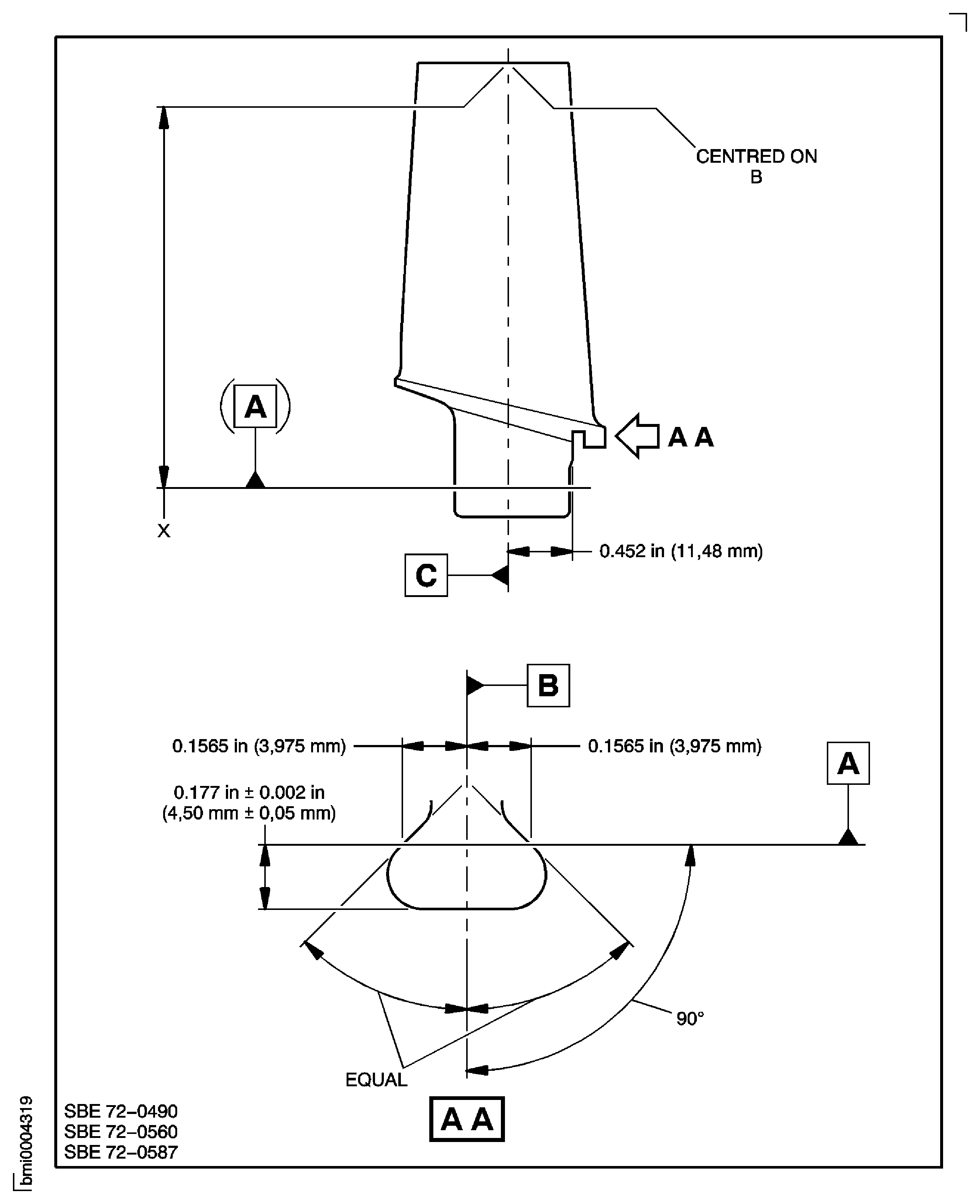 SBE 72-0490, SBE 72-0560 and SBE 72-0587: Stage 5 Rotor Blades
