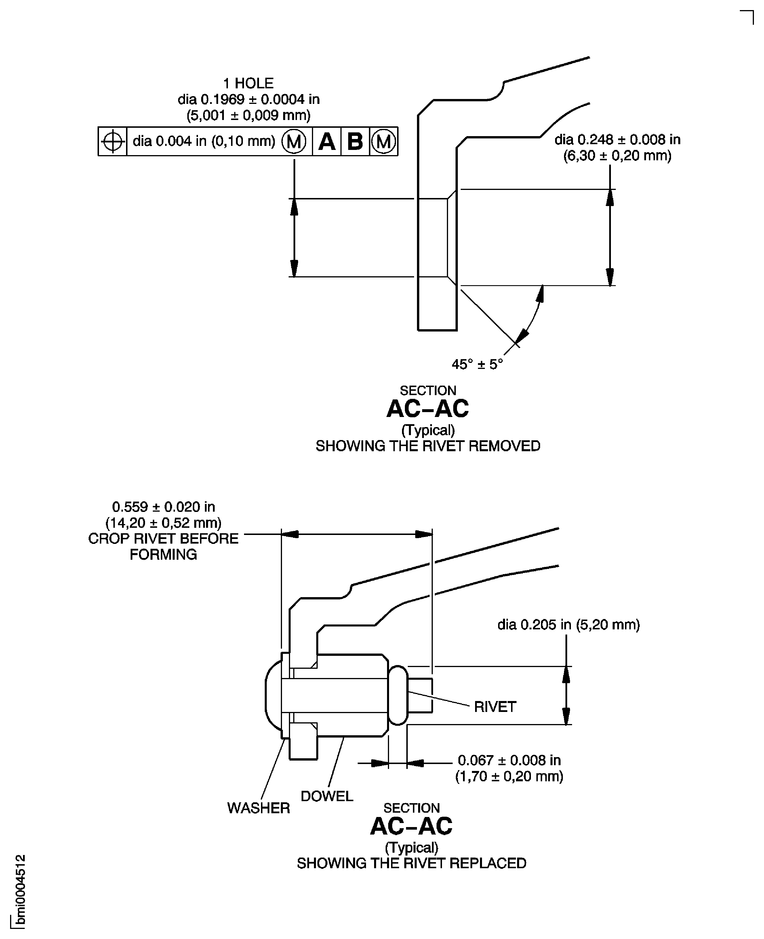 Repair Details and Dimensions - Assembly A, Assembly B and Assembly D