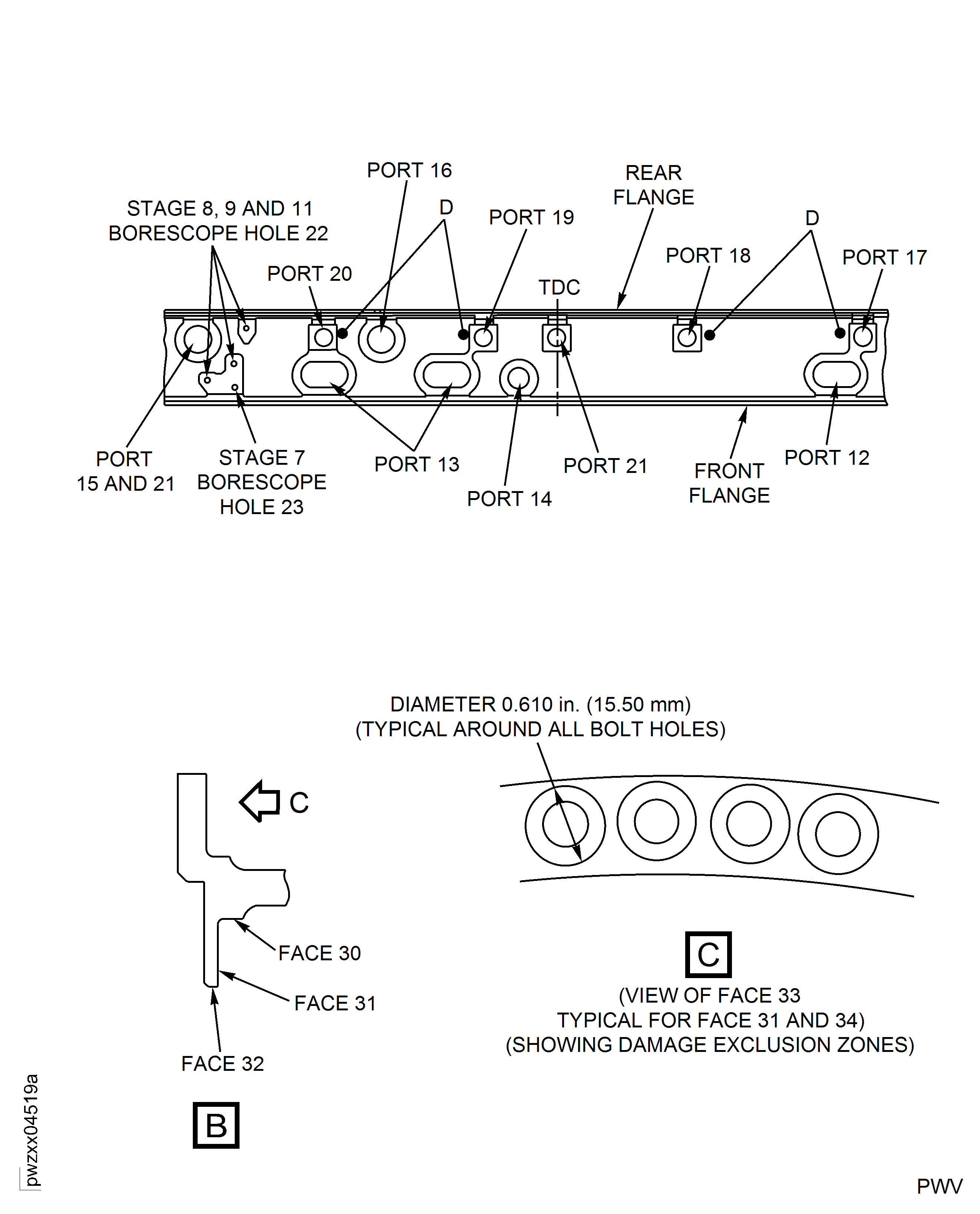 Rear Outer Case - Inspection Locations