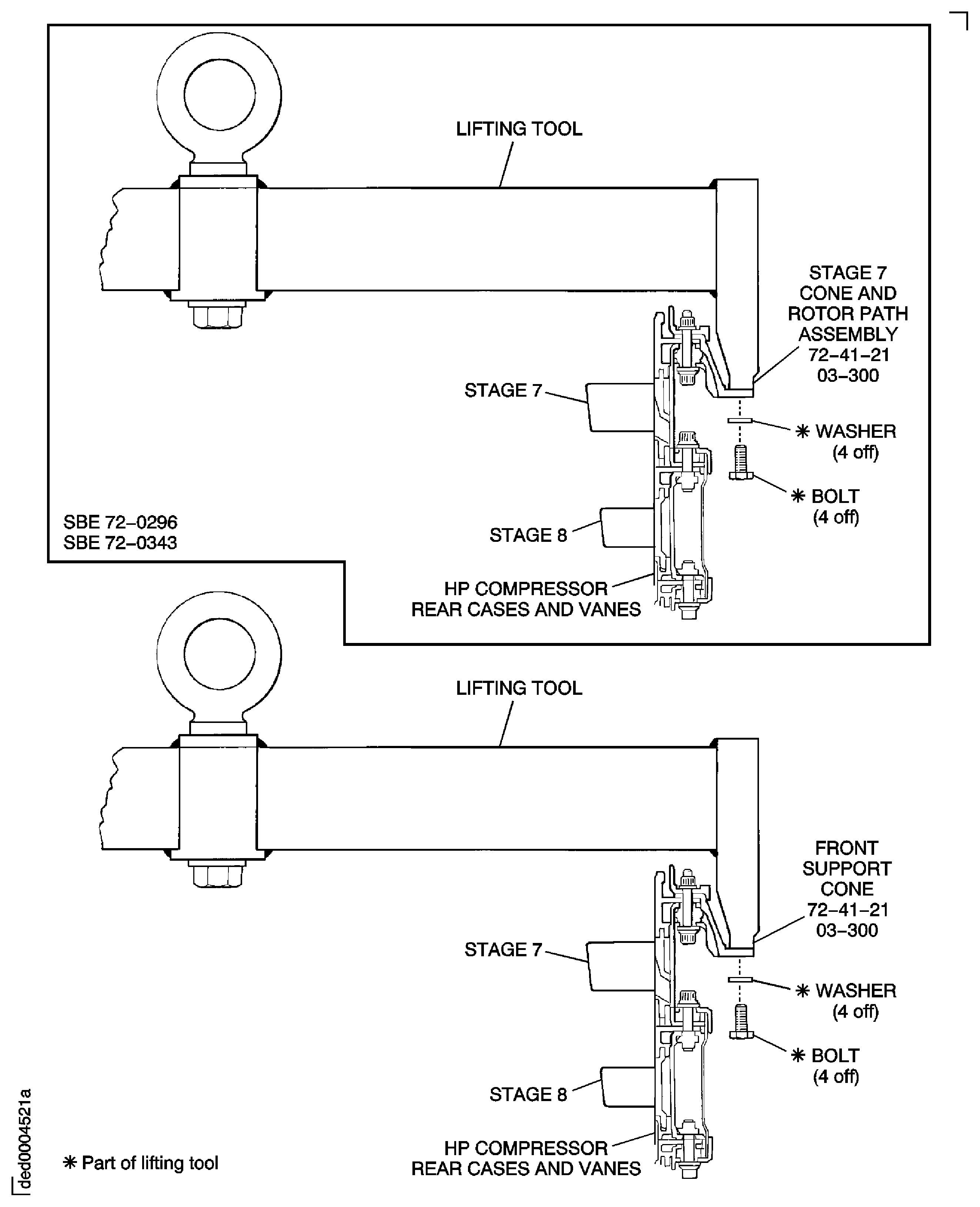 Install the HP Compressor Rear Cases and Vanes into the Turning Fixture