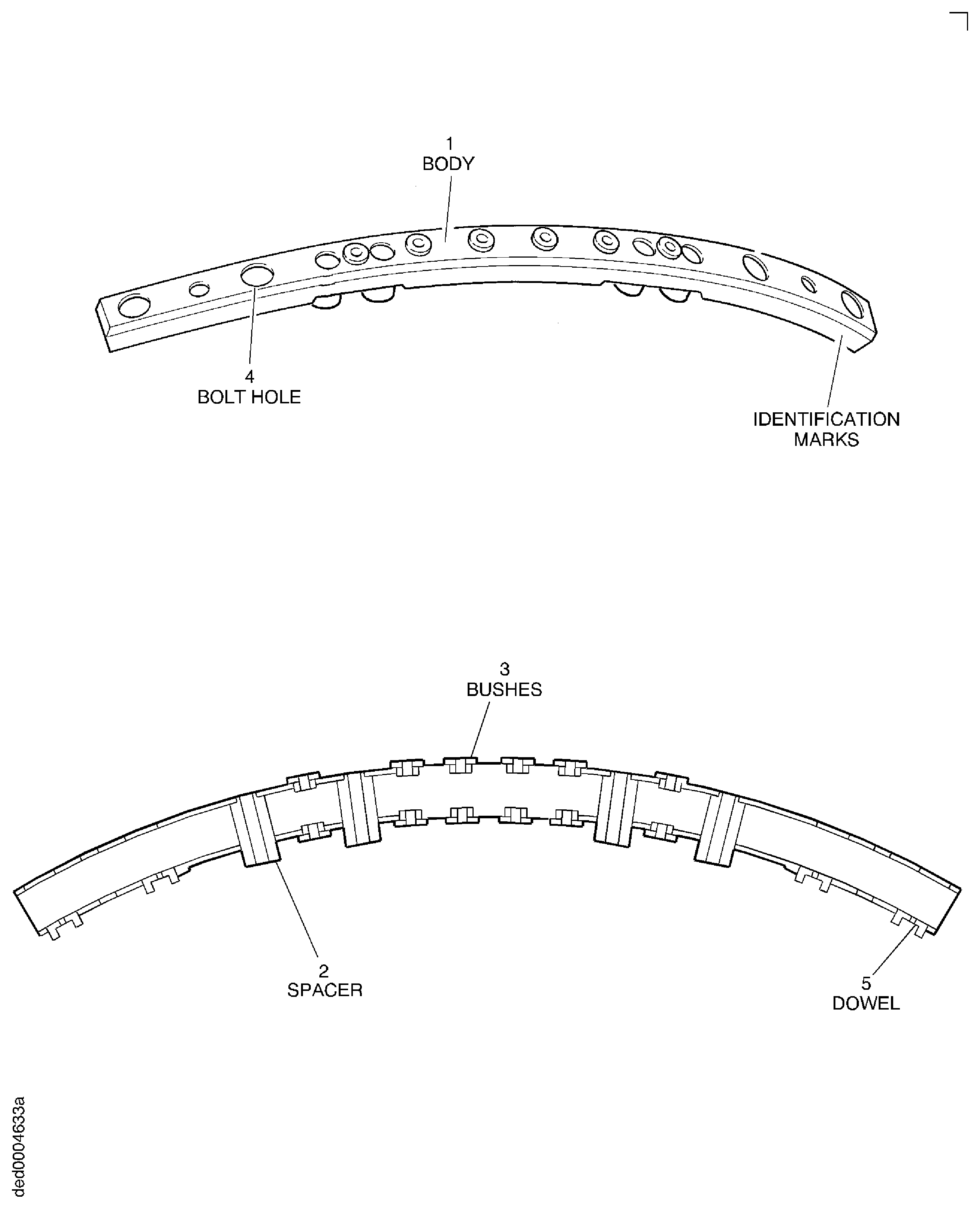 Stage 5 bridge piece assembly- inspection locations