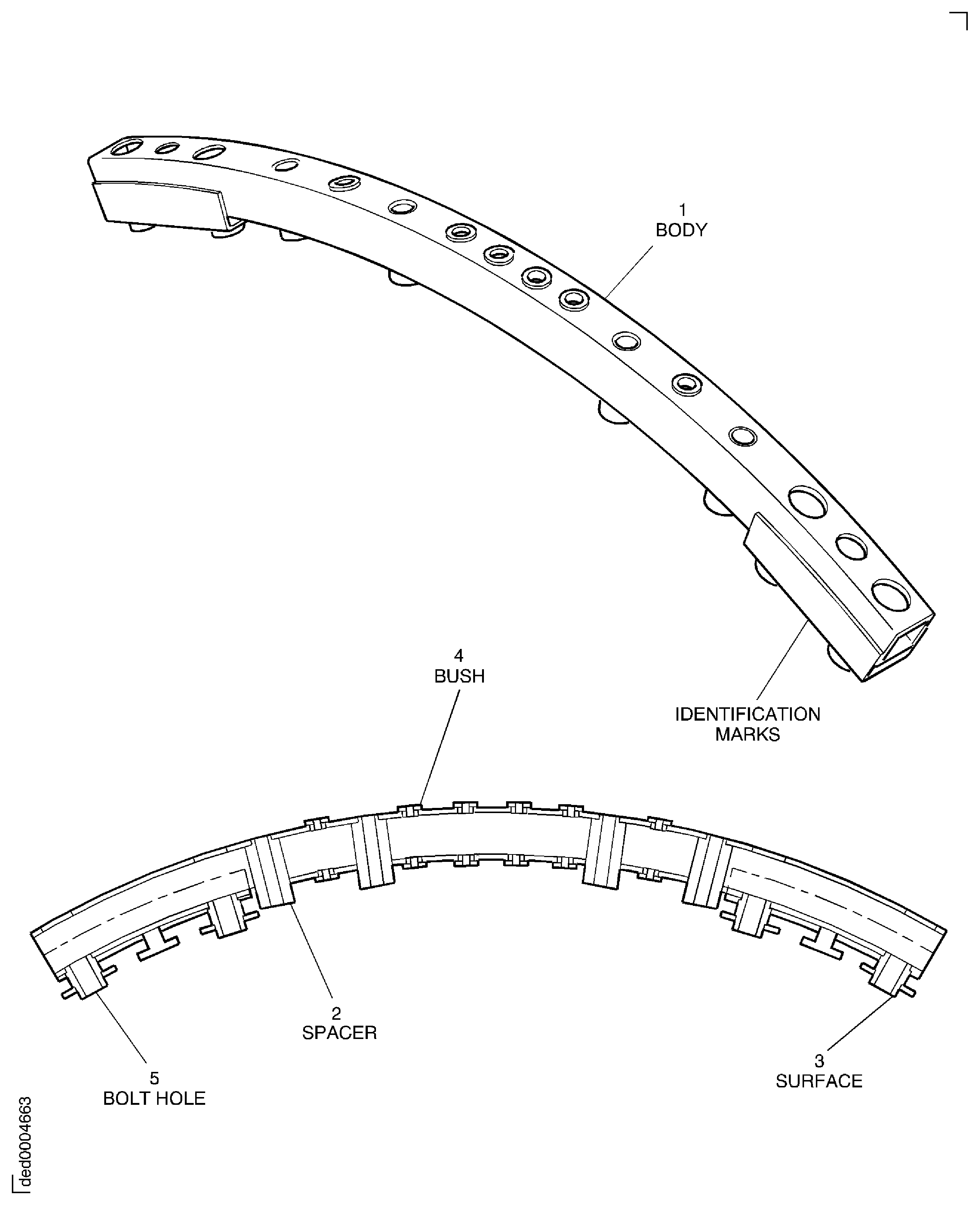 Stage 5 bridge piece assembly - inspection locations