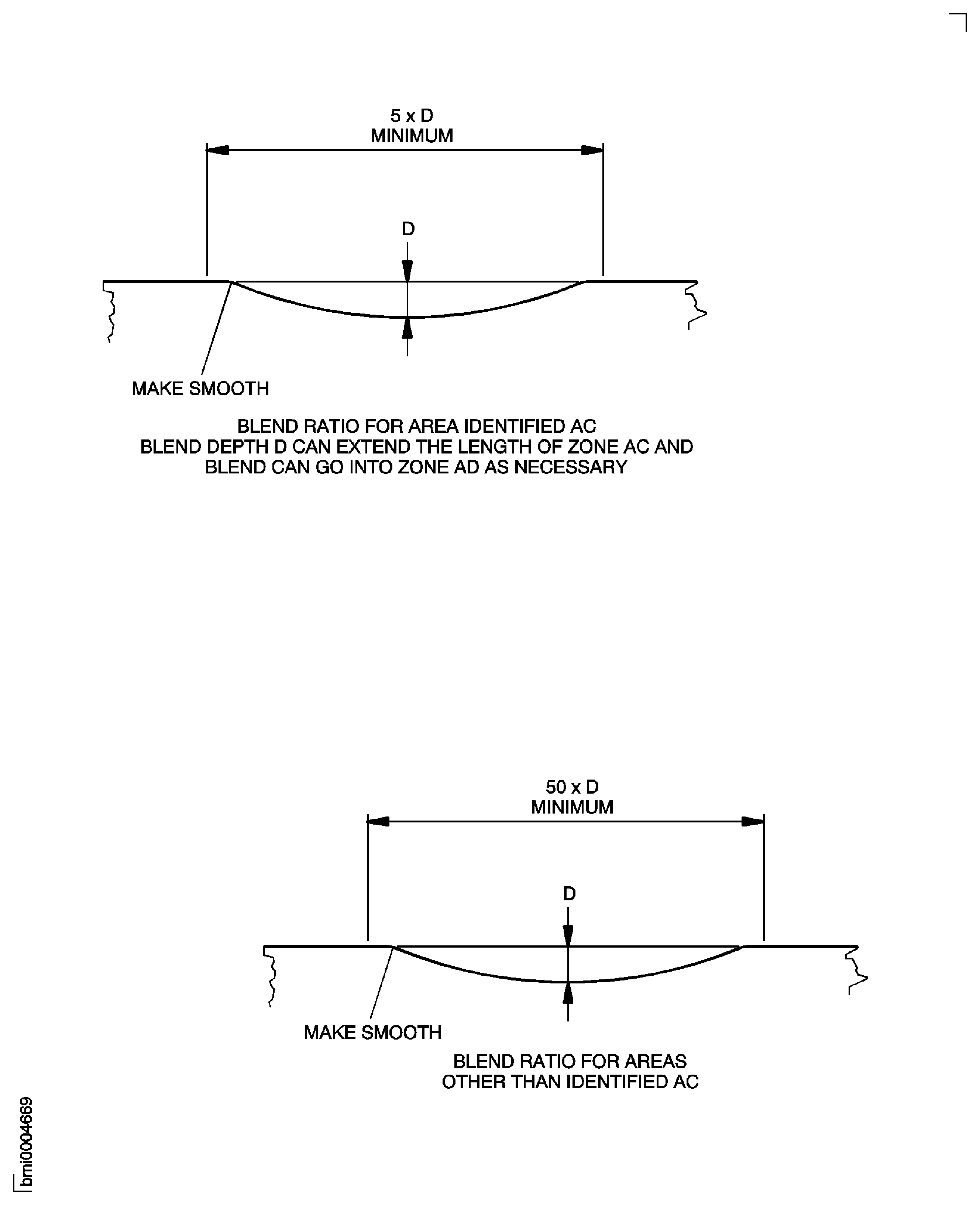 High Pressure (HP) Compressor Stage 7 Case and Stage 8 Rotor Path Case Assembly - Repair Details and Dimensions - Assembly A, B, C, D and E