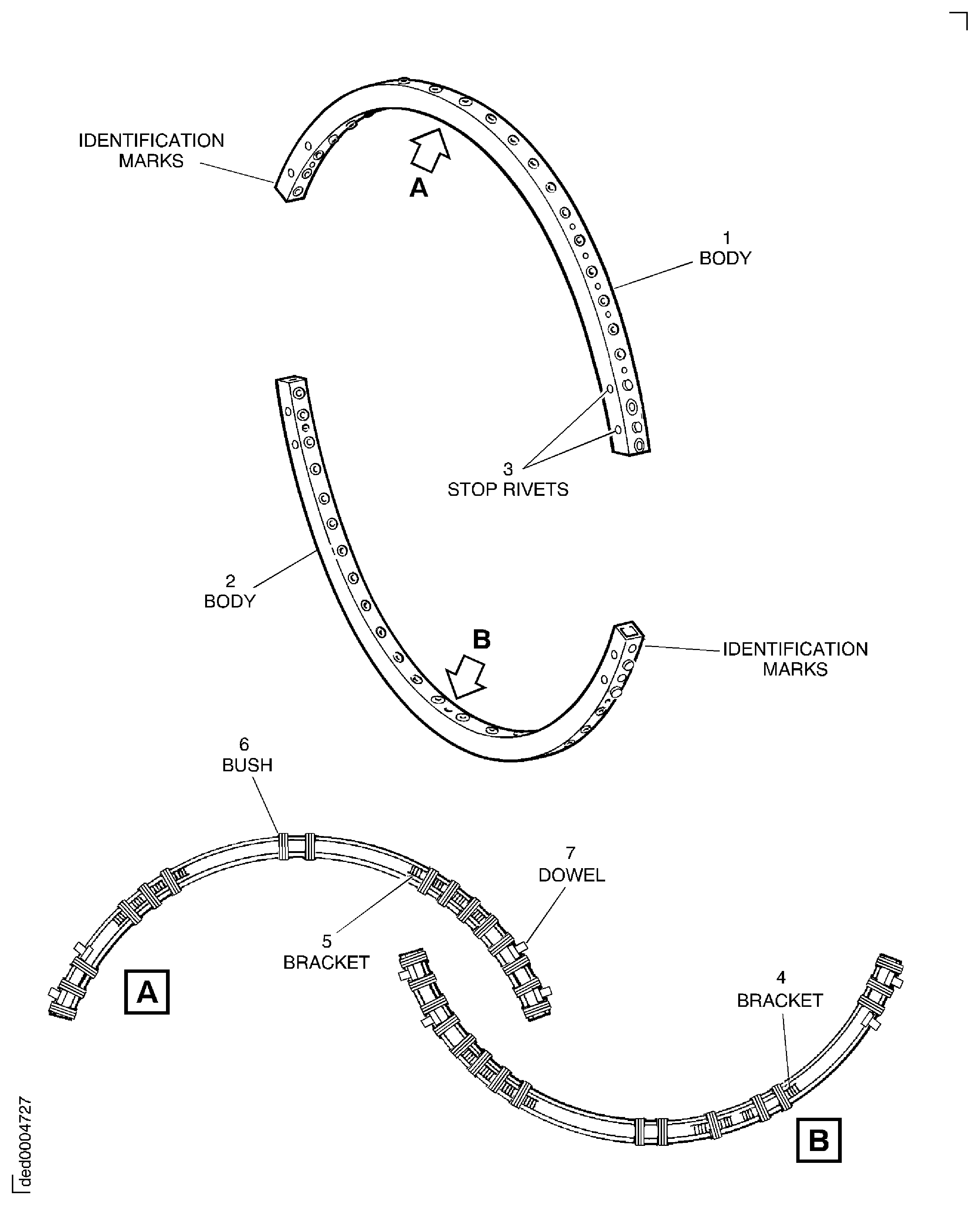 Stage 5 Upper and Lower Unison Rings - Inspection Locations