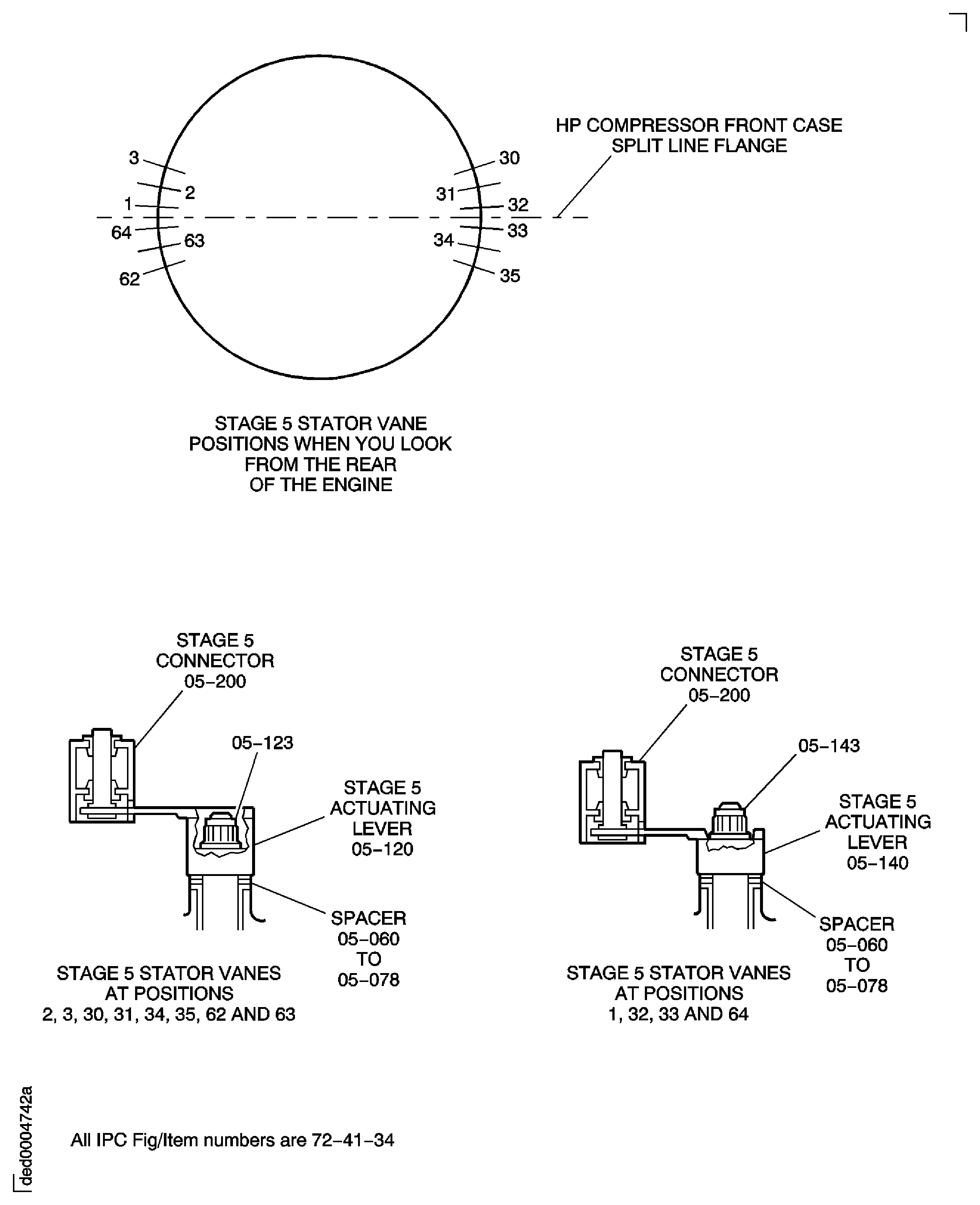 Install the Spacers on the Stage 5 Stator Vanes