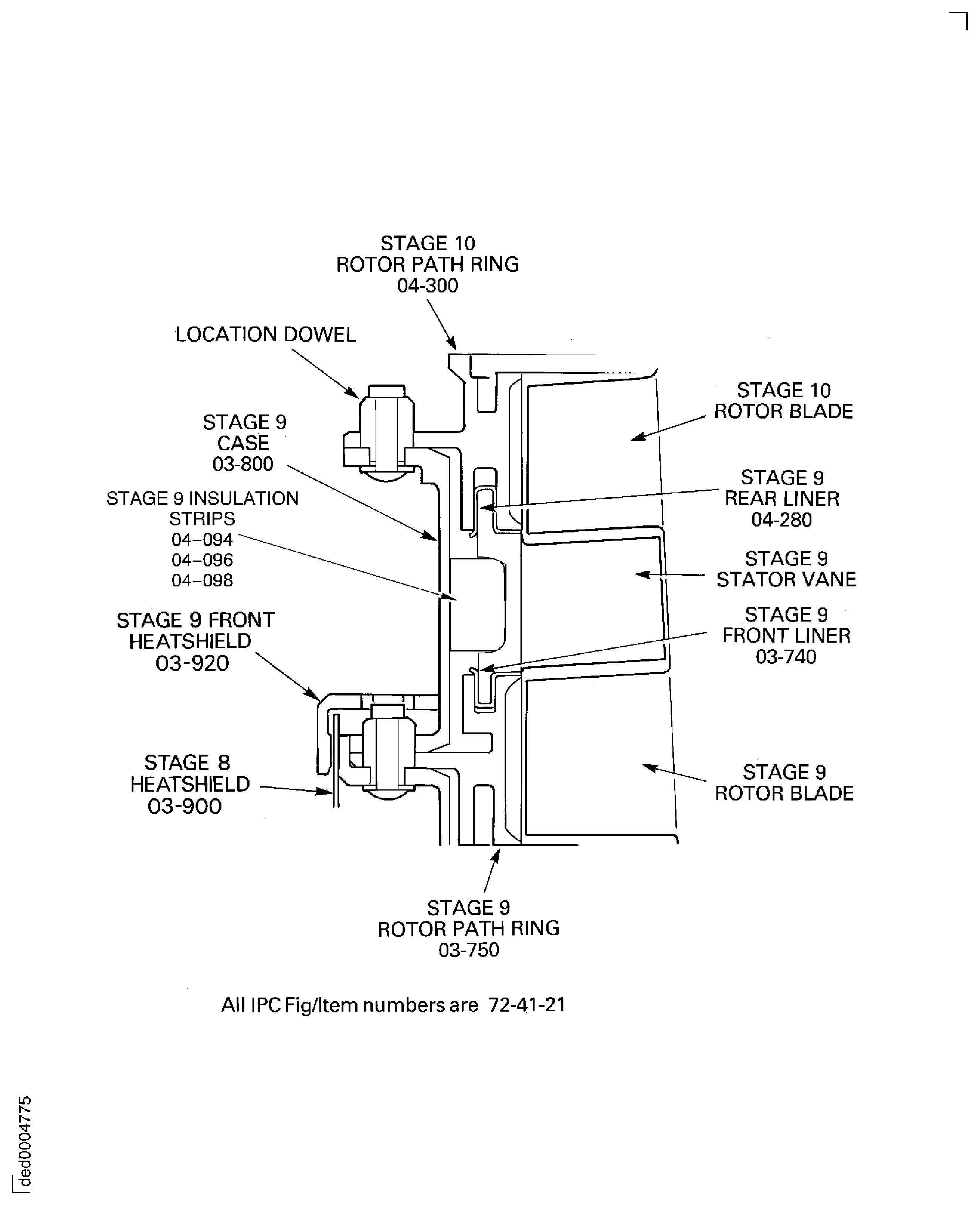 Remove the stage 9 case, rotor path ring and stator vanes