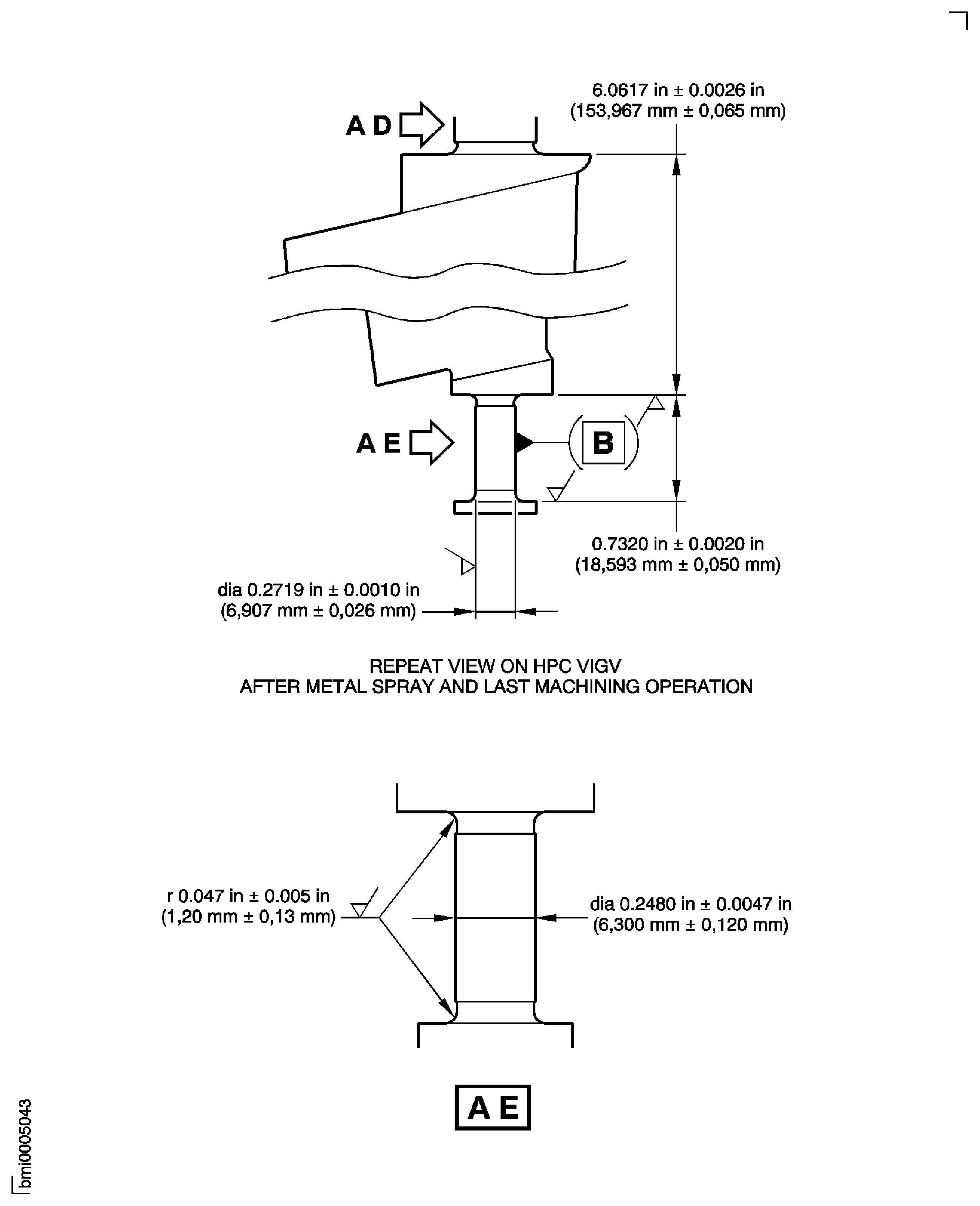 Repair Details and Dimensions - Assembly A and Assembly E