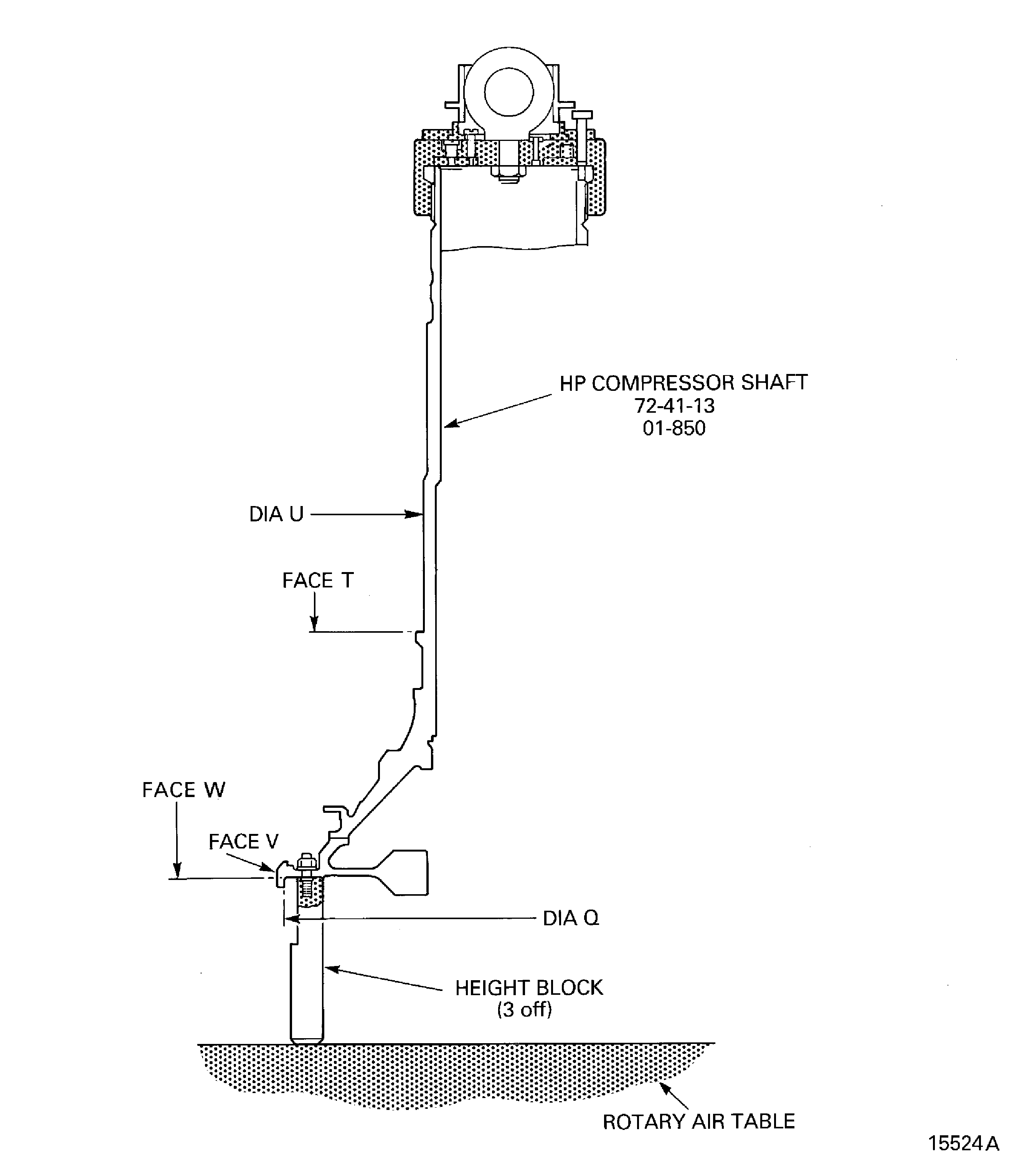 Measure the swash and run-out of the HP compressor shaft