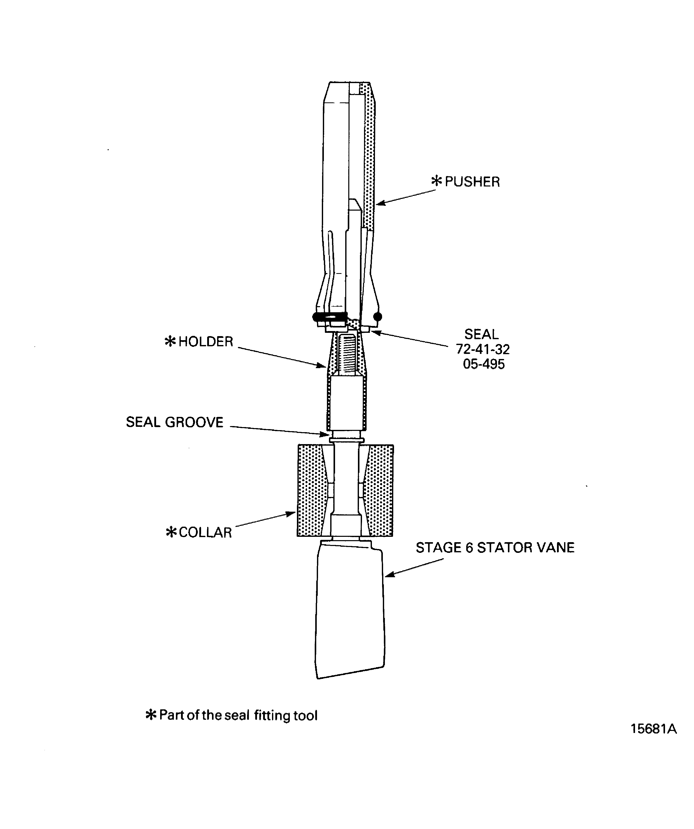 Install the seals on the Stage 6 Stator Vanes