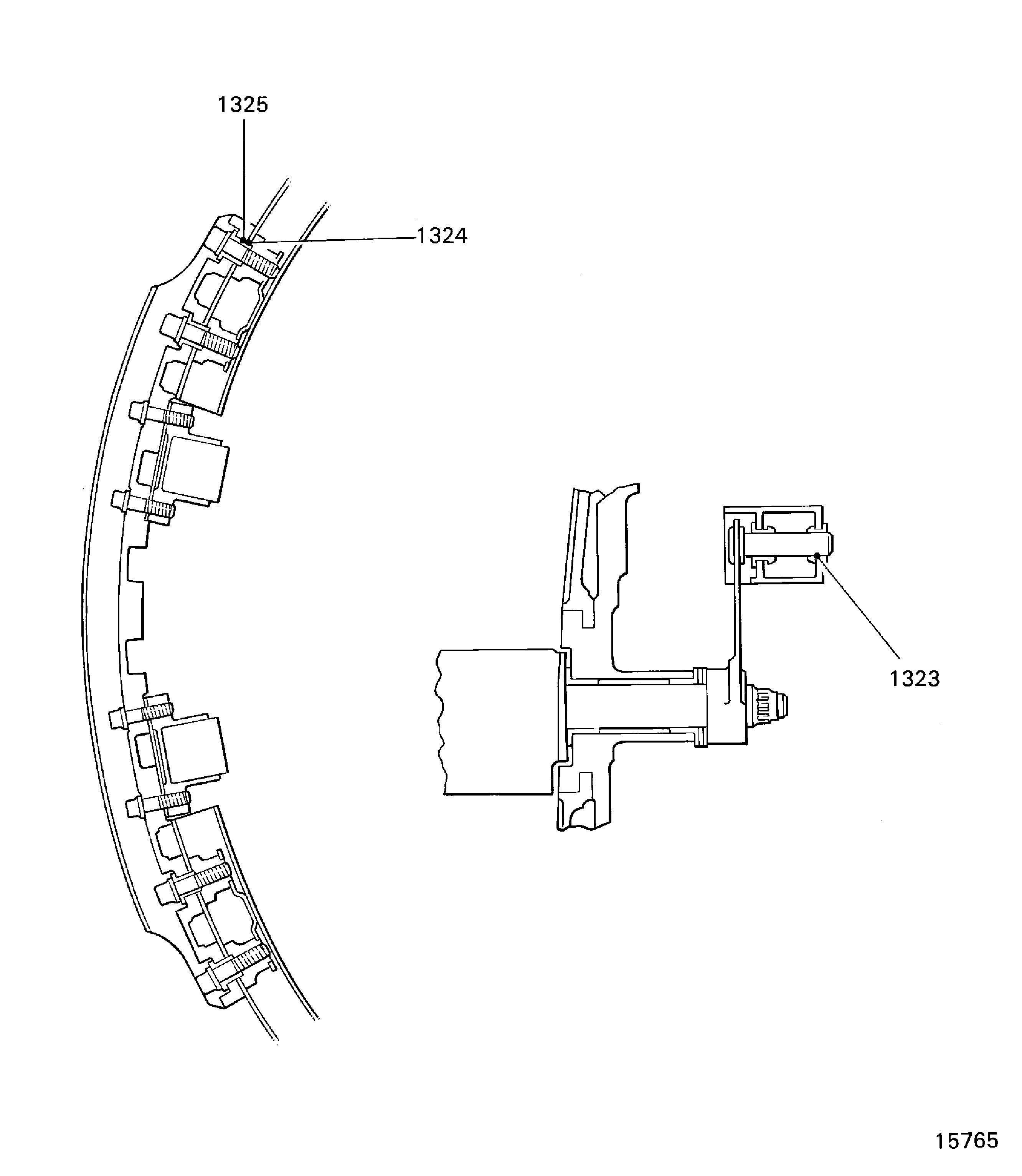 Locations for the stage 4 stator vane fits and clearances