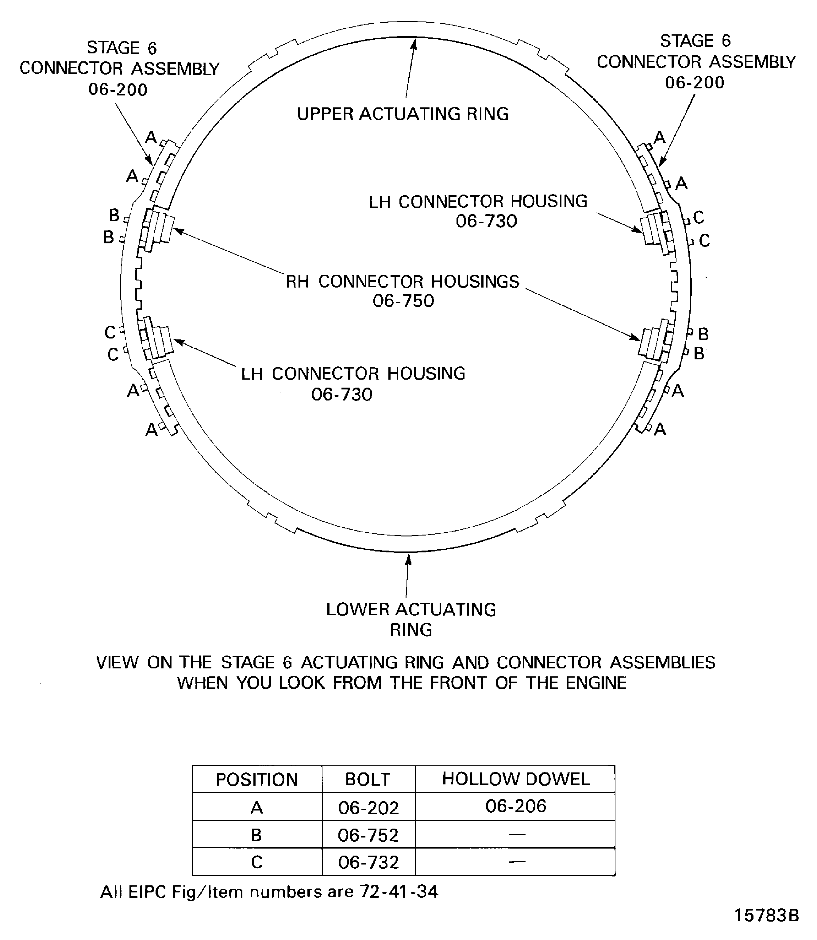 Remove the stage 6 actuating ring connectors