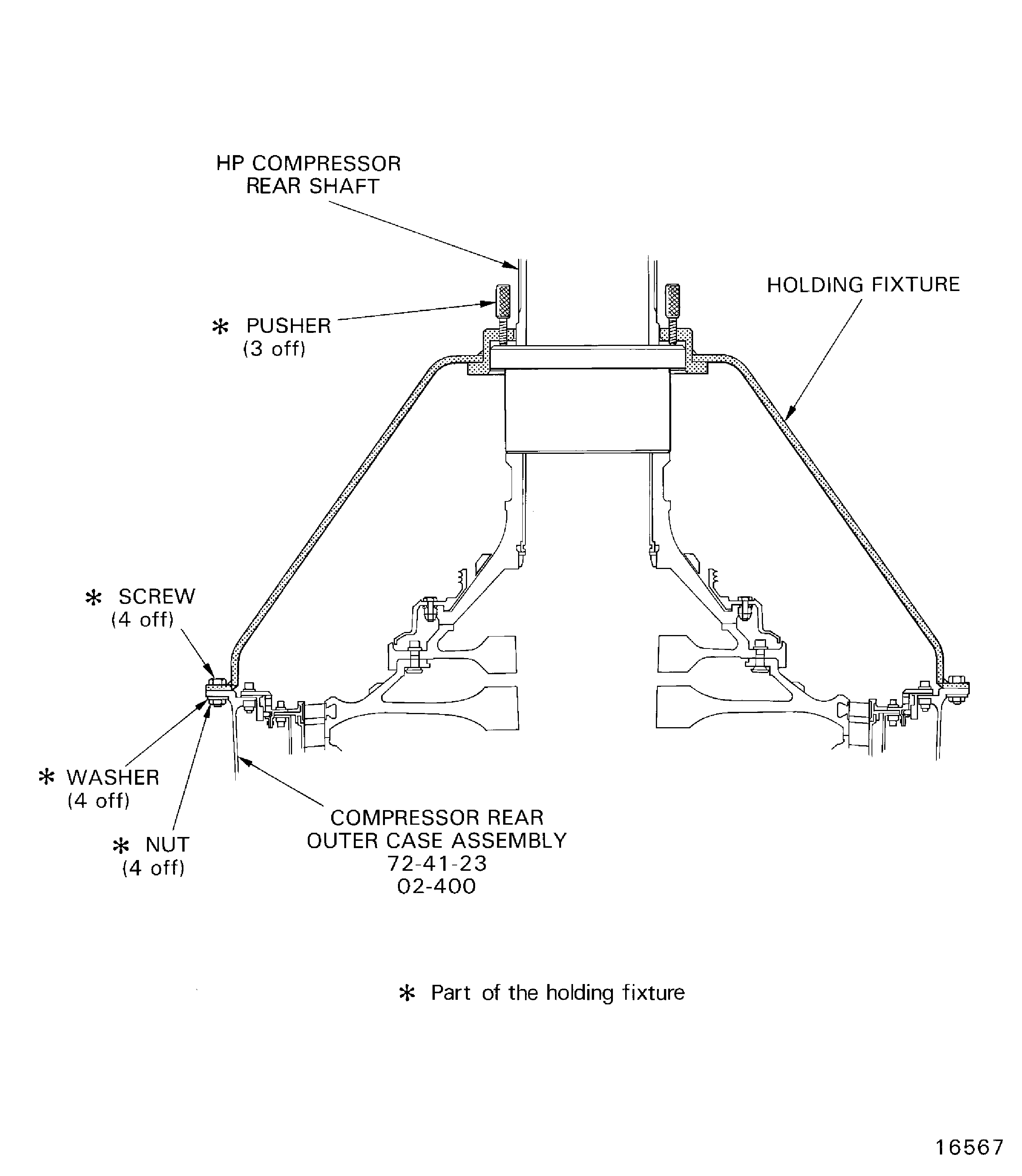 Install the holding fixture