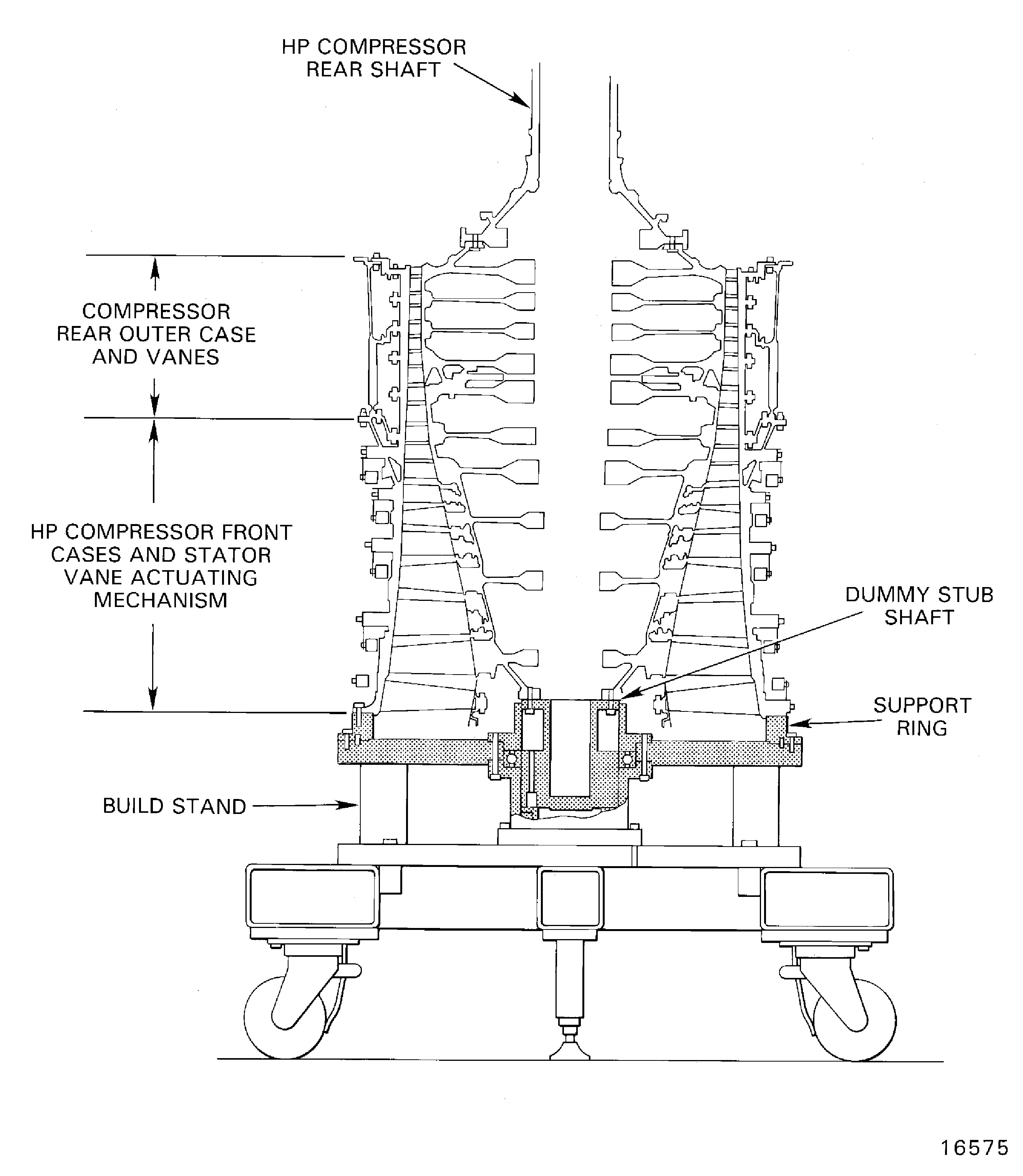 View through the HP system module on the build stand