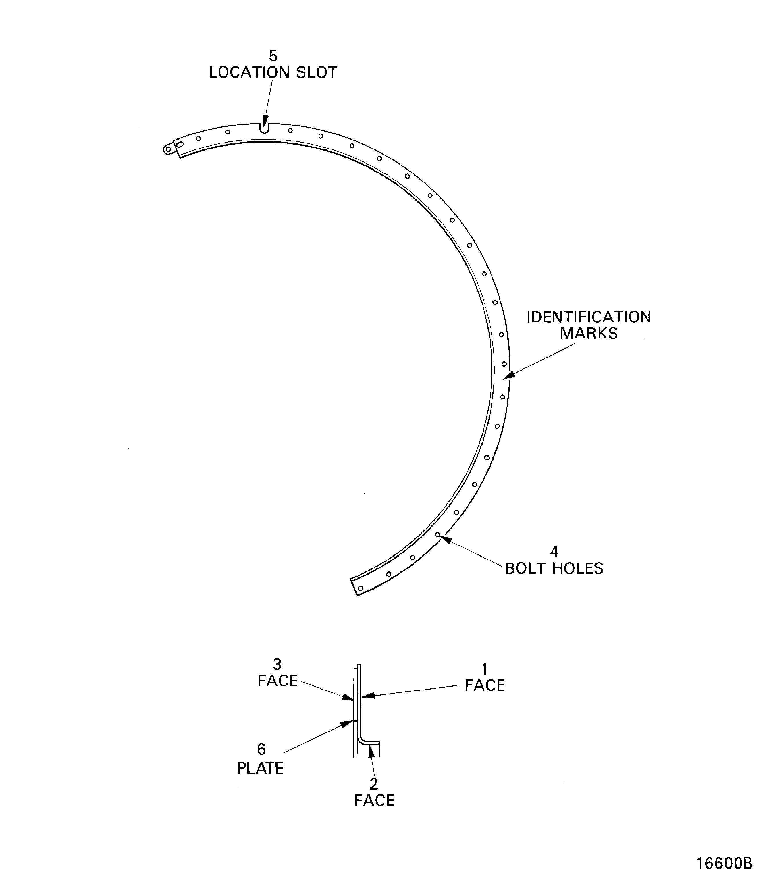 Stage 12 rotor path LH and RH heatshields - inspection locations
