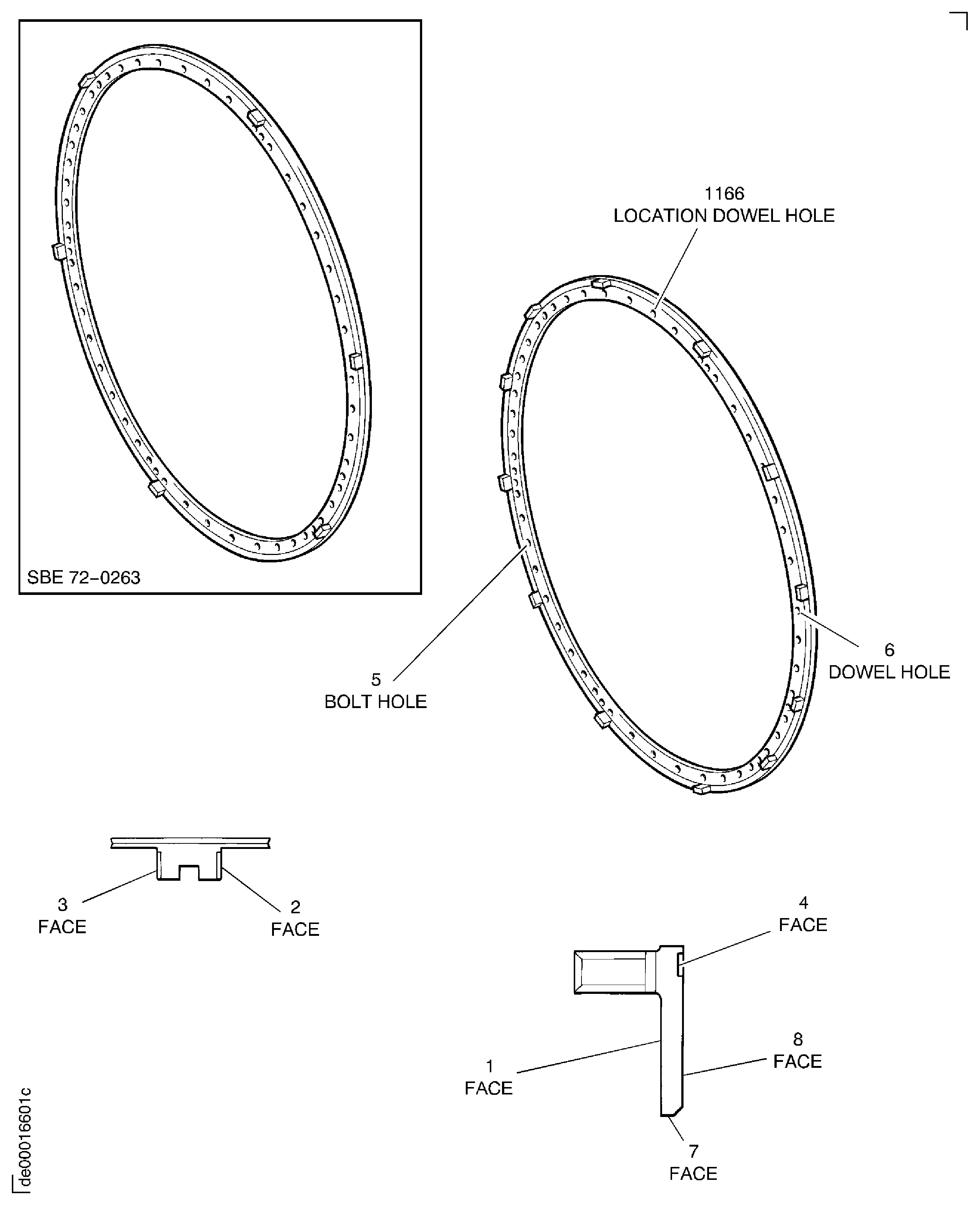 Cross key location ring - inspection locations