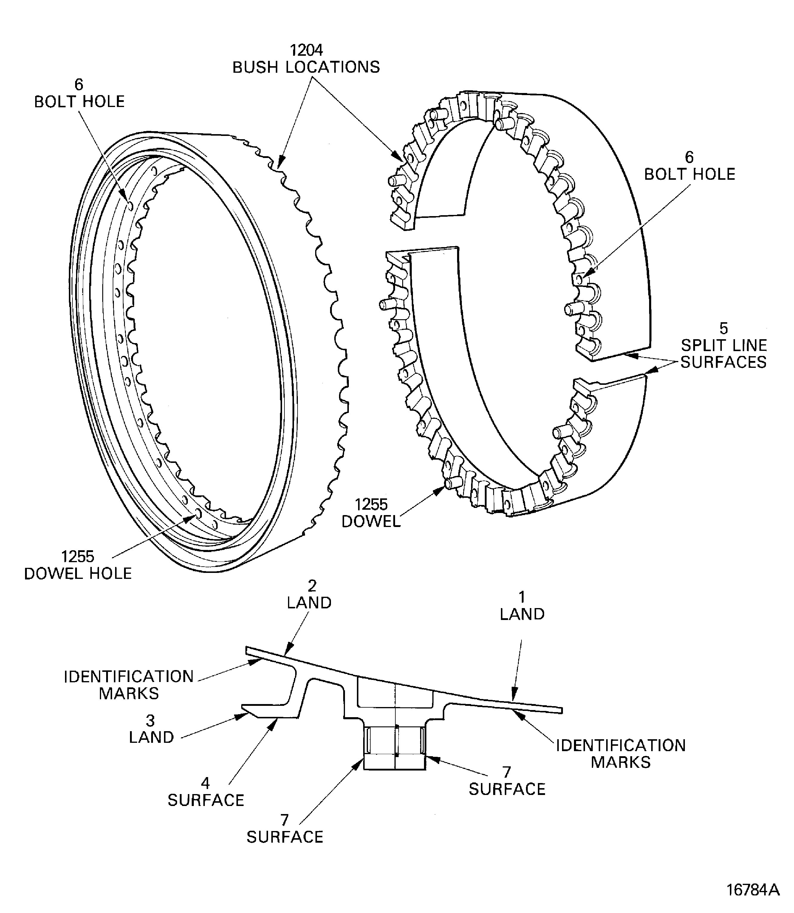 Variable inlet guide vane shroud - inspection locations