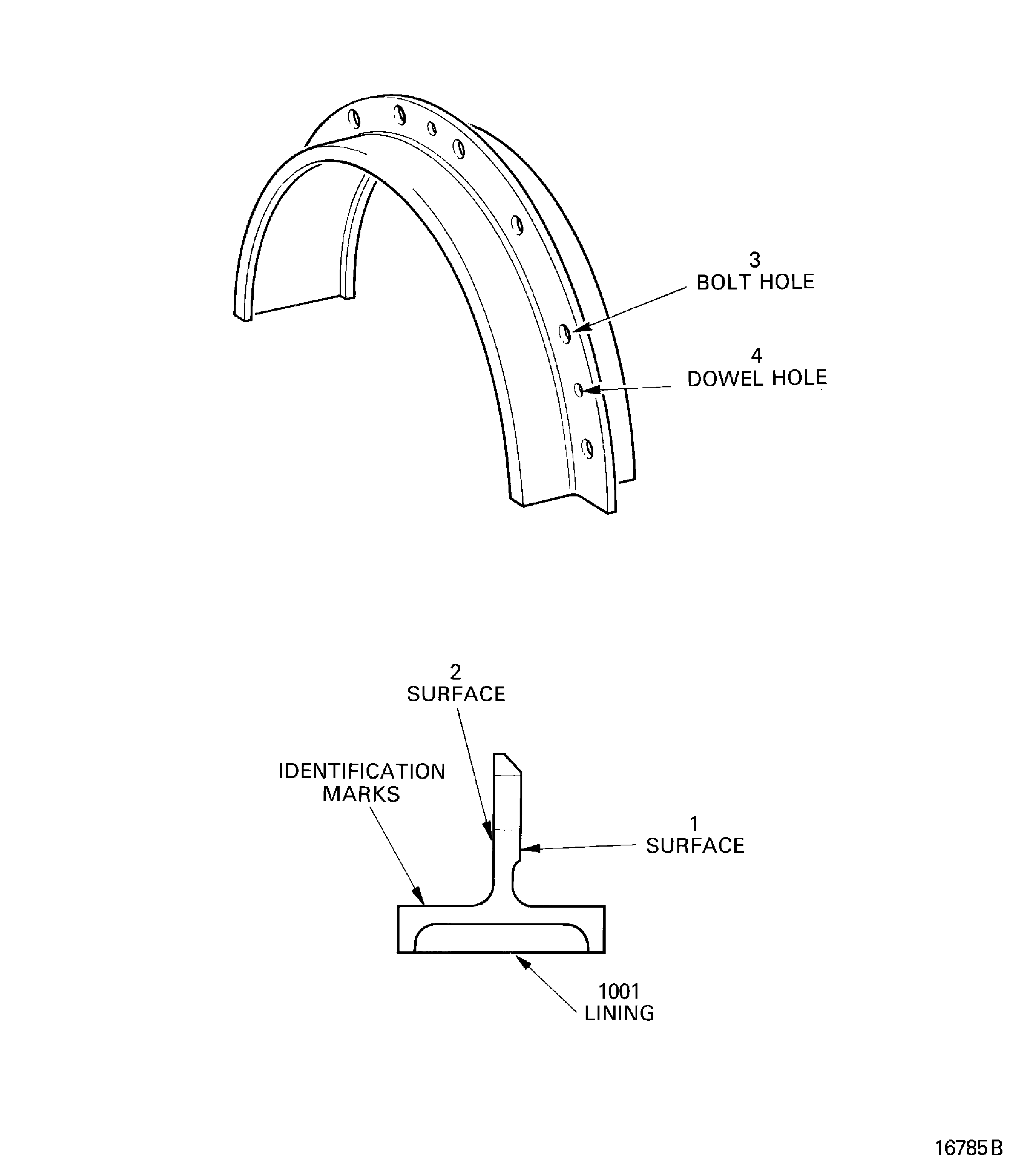Stage 3 half ring seal - inspection locations