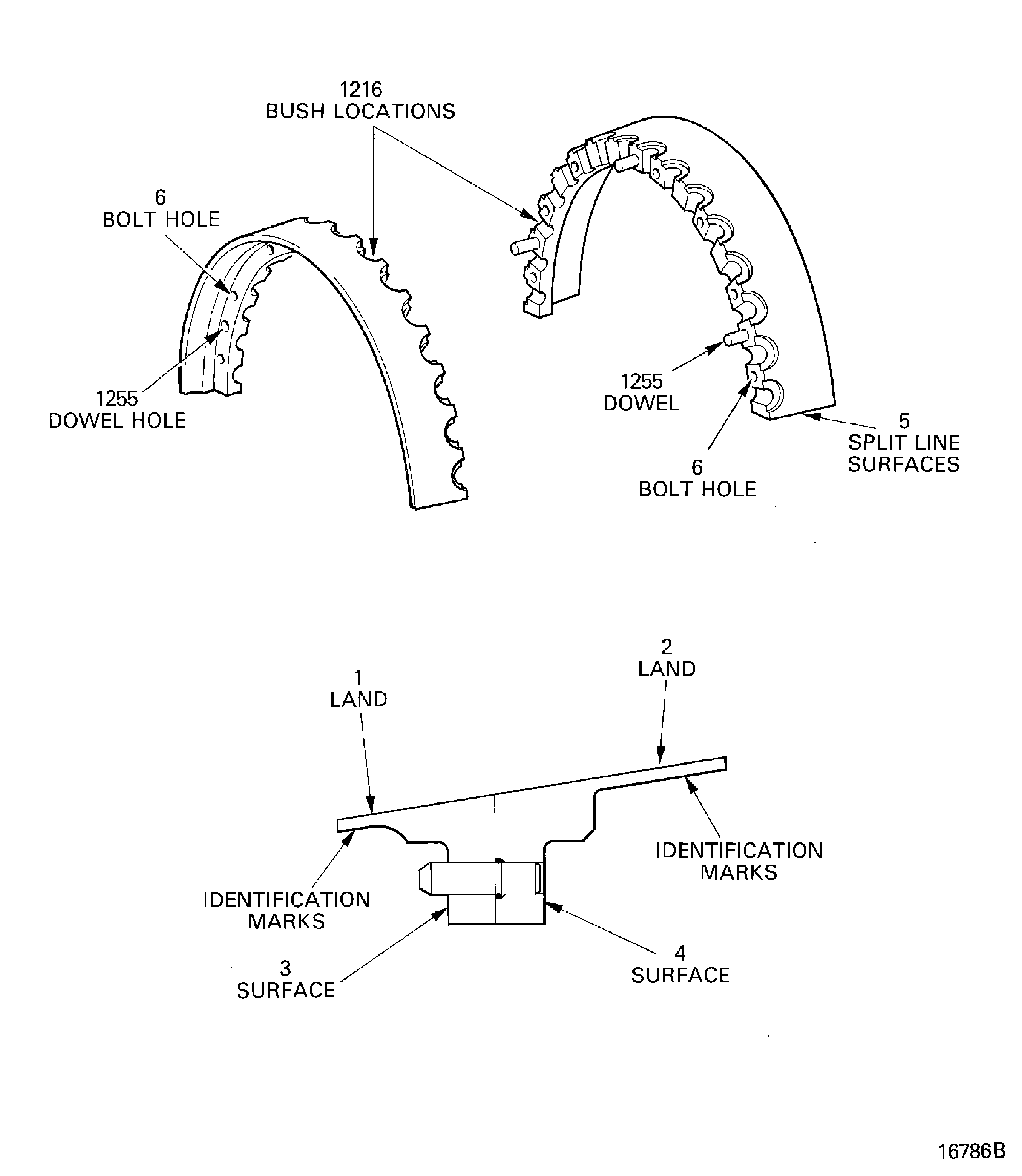 Stage 3 half shroud - inspection locations