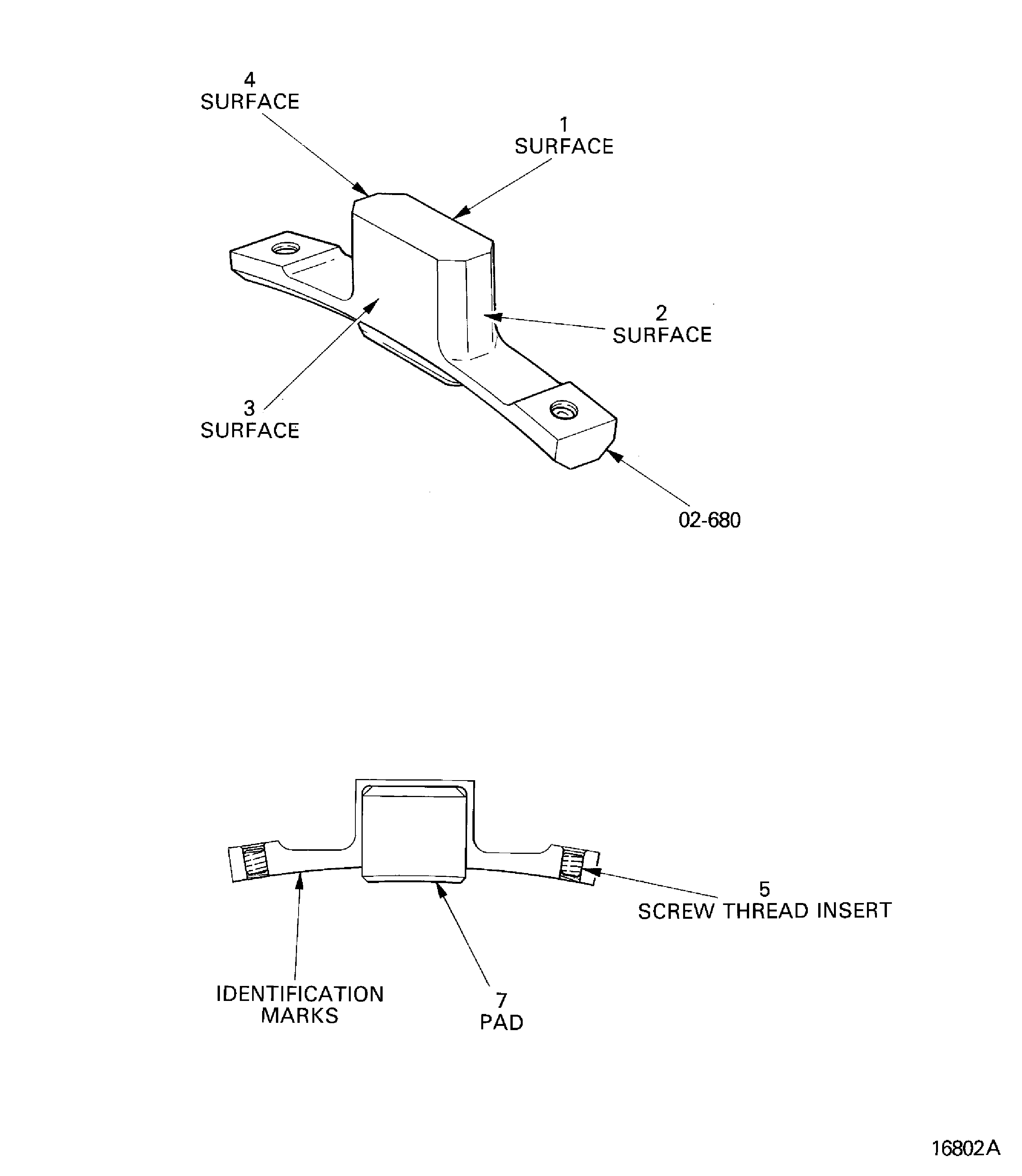 Variable inlet guide vane centralizing pad housings and the connector housings - inspection locations