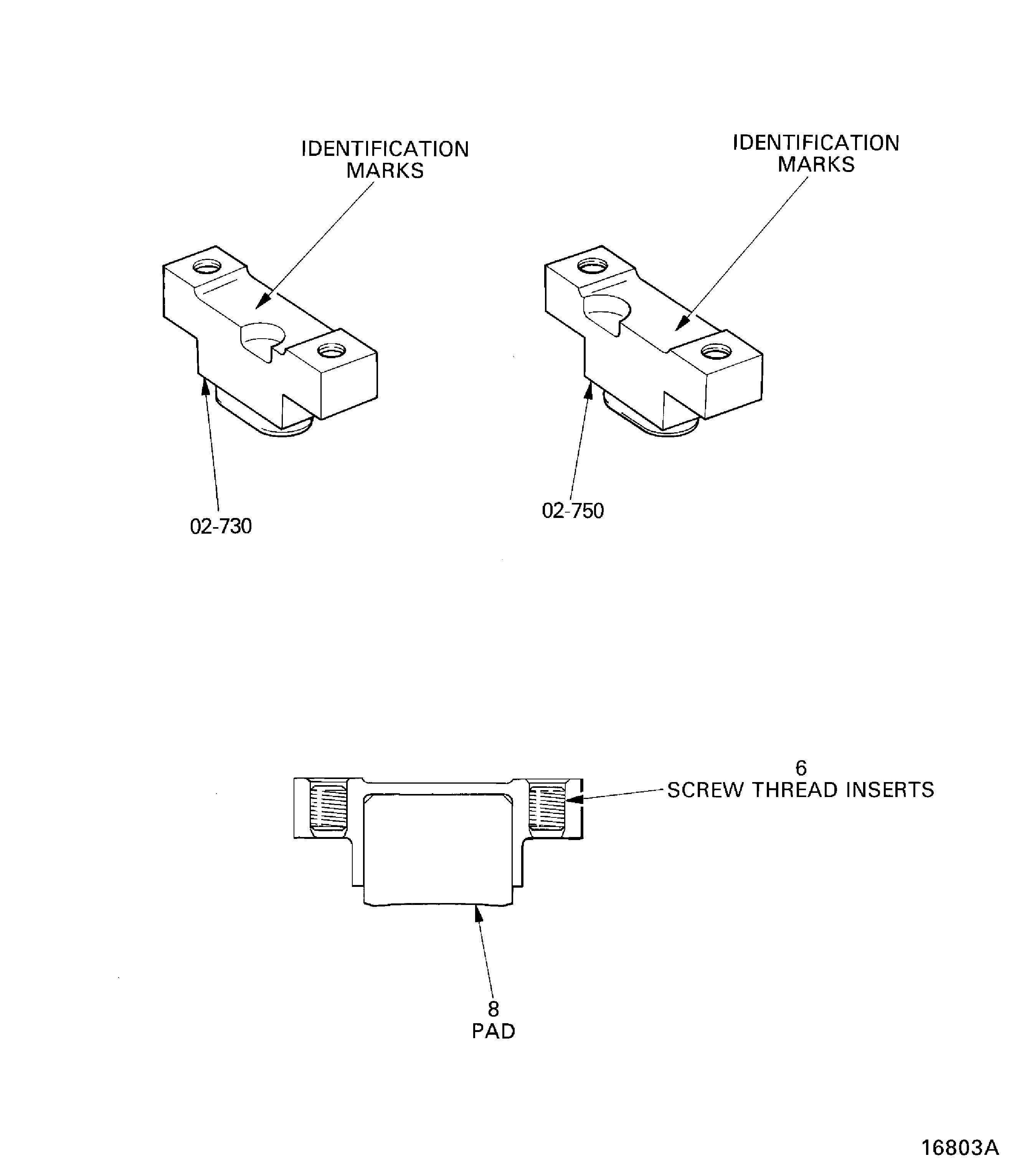 Variable inlet guide vane centralizing pad housings and the connector housings - inspection locations
