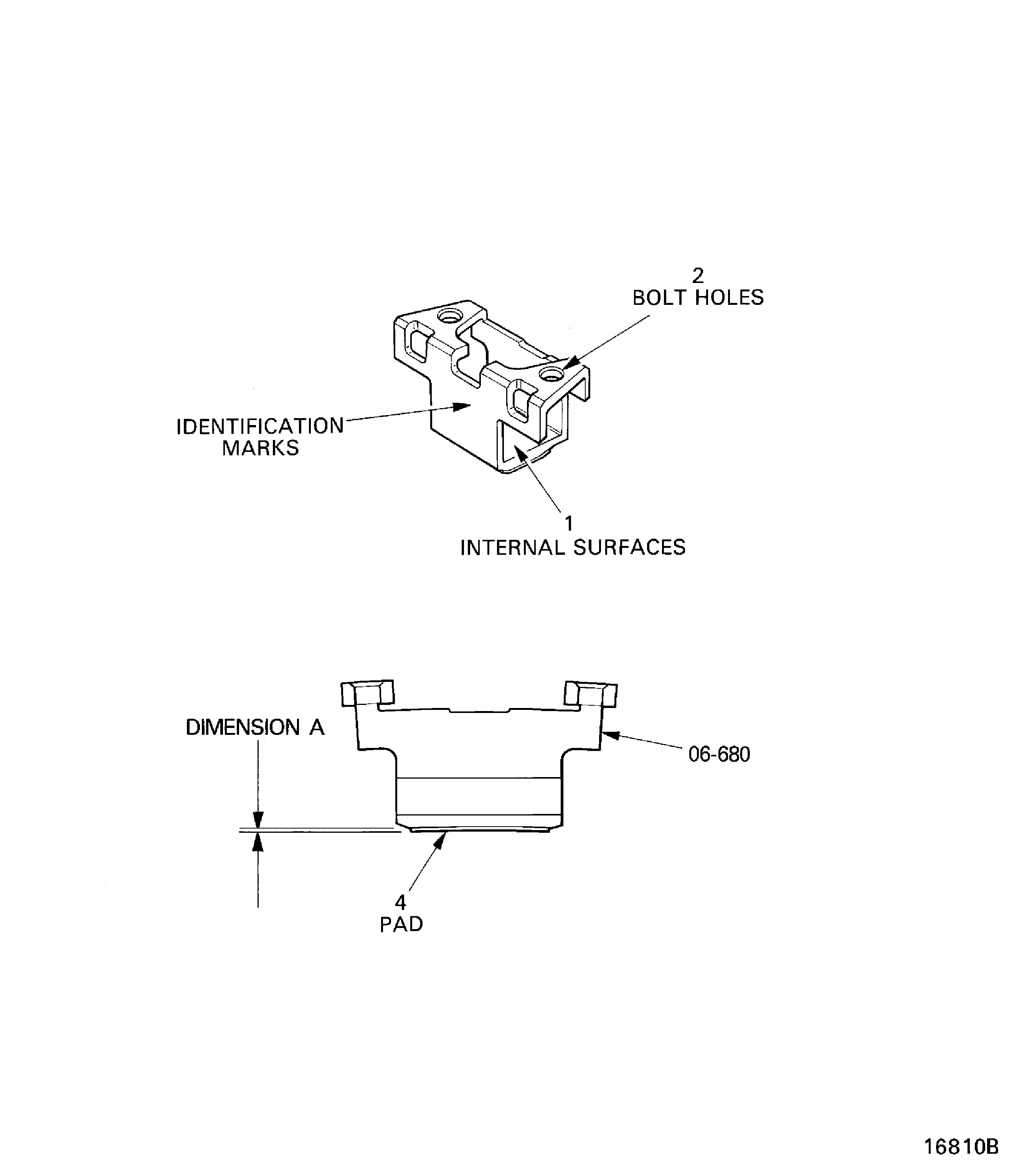 Stage 6 centralizing pads and housing
assemblies - inspection locations