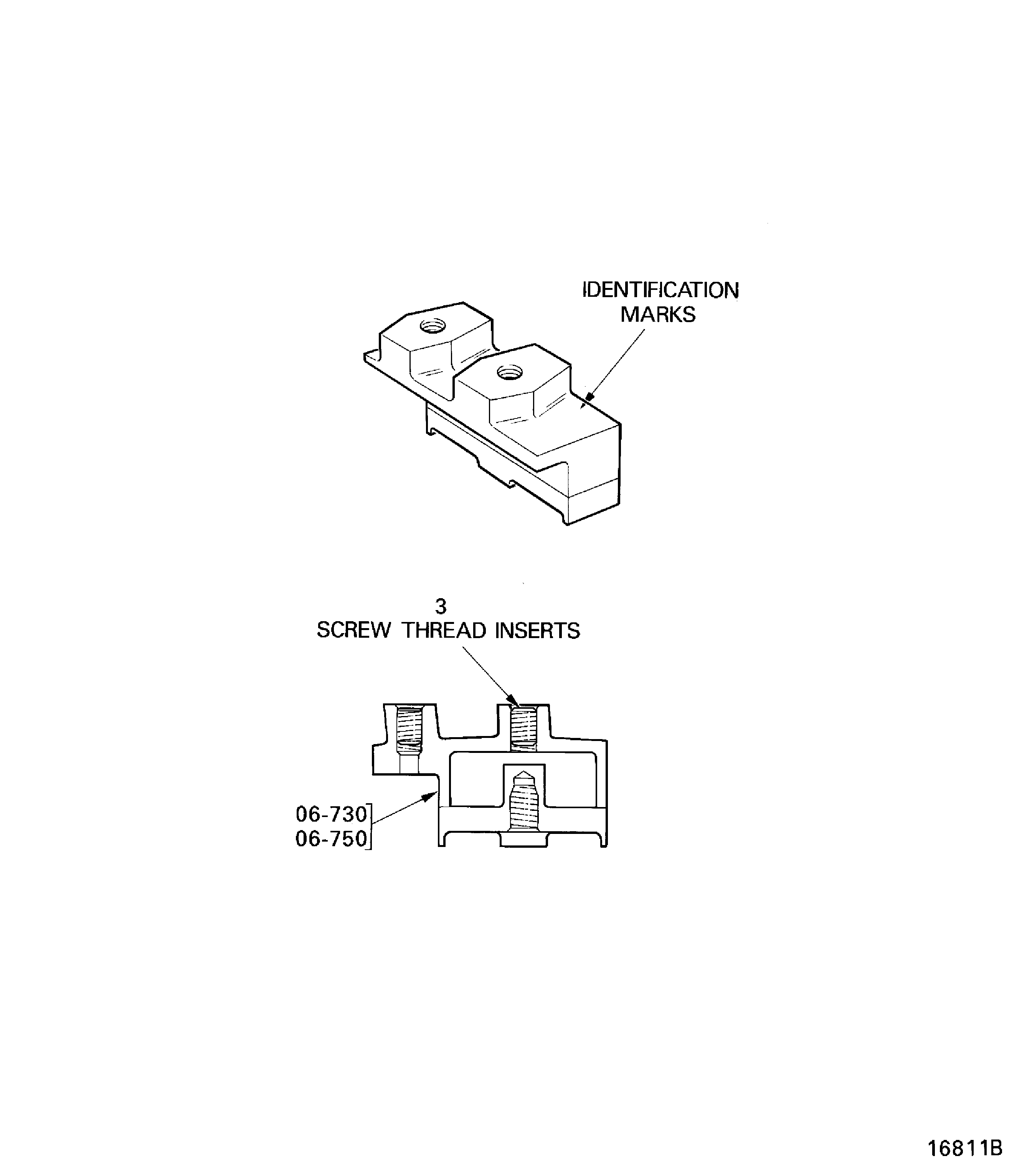 Stage 6 centralizing pads and housing
assemblies - inspection locations