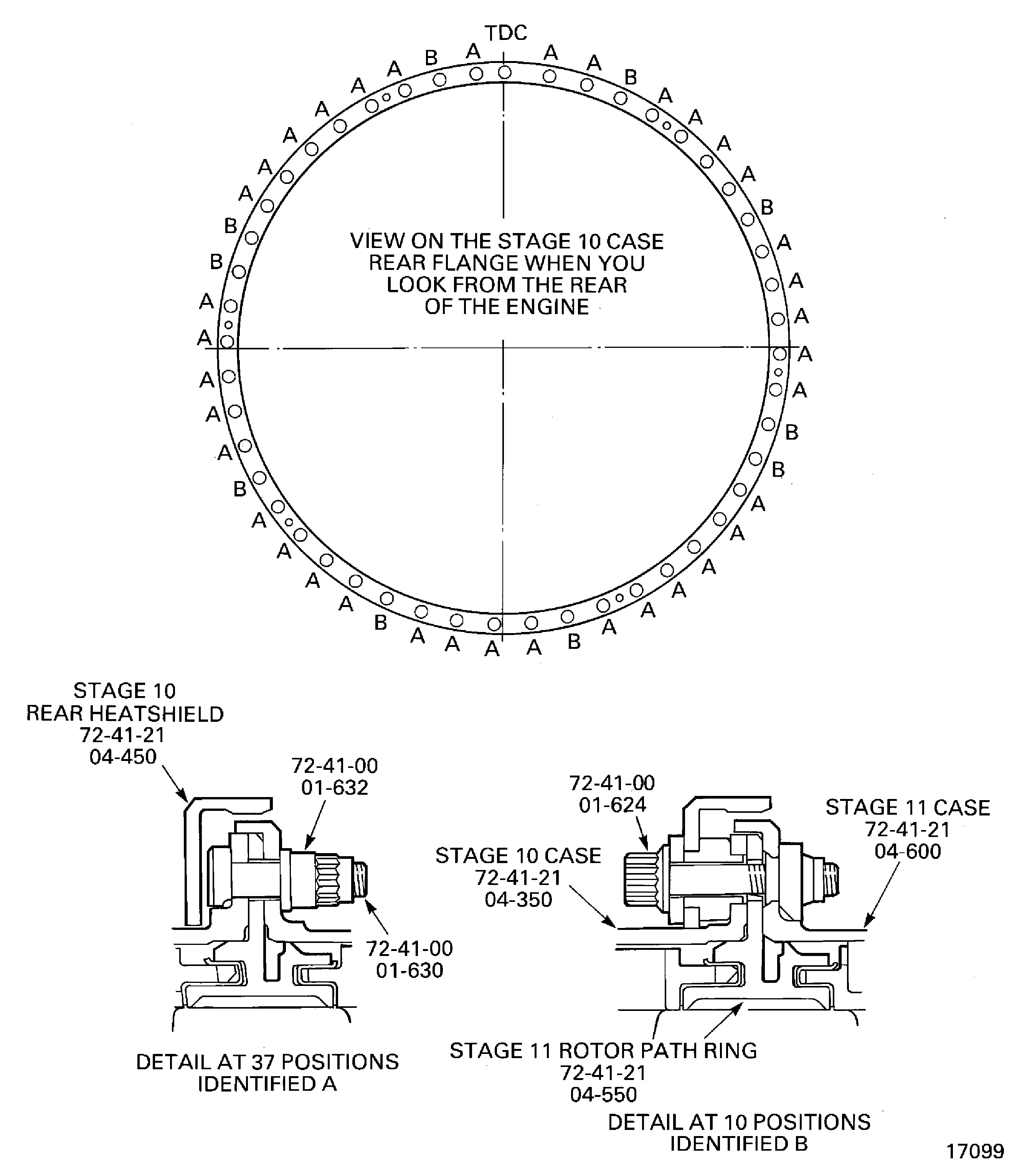 Stage 11 rotor path ring flange details