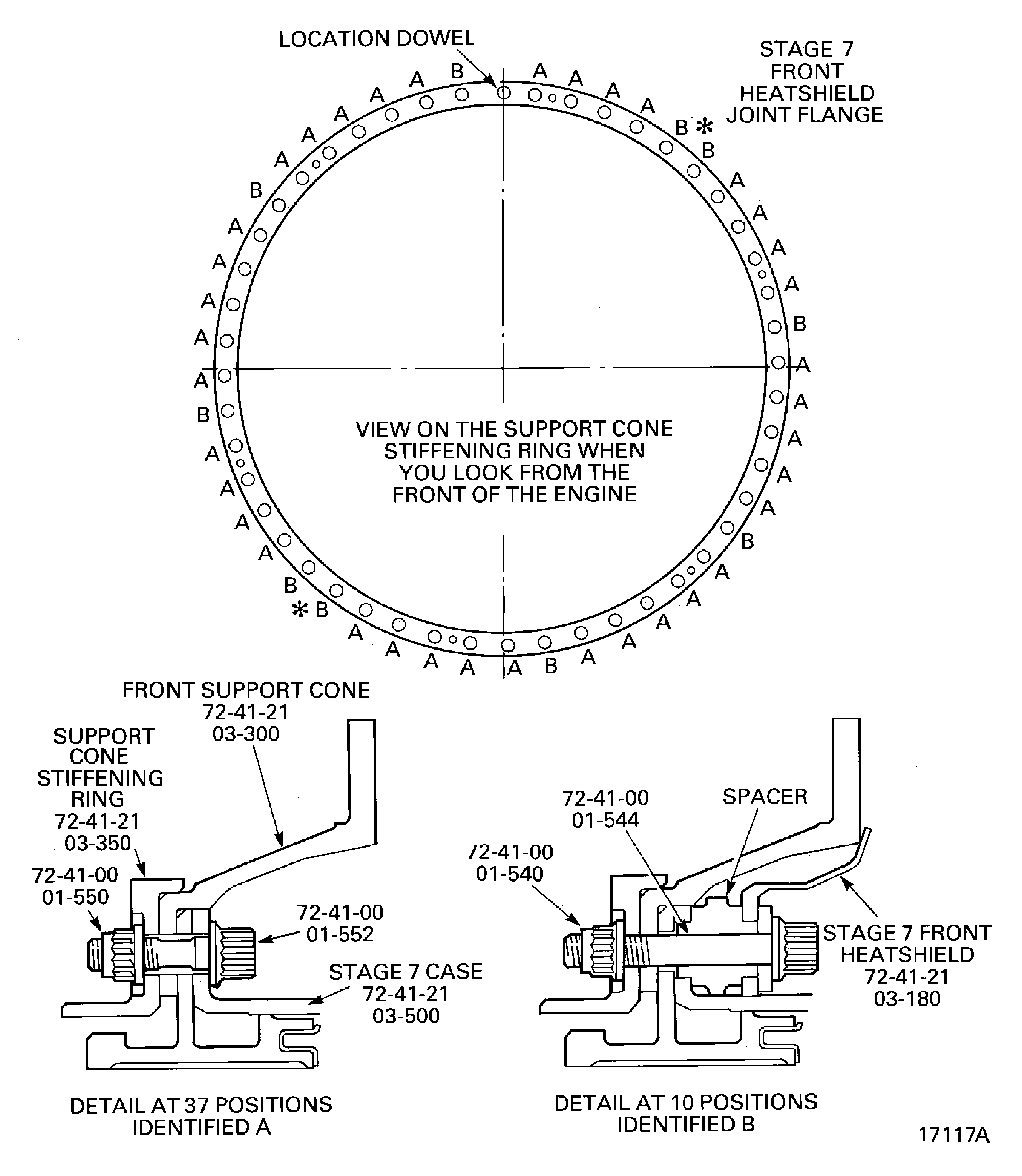 Stage 7 rotor path ring flange details