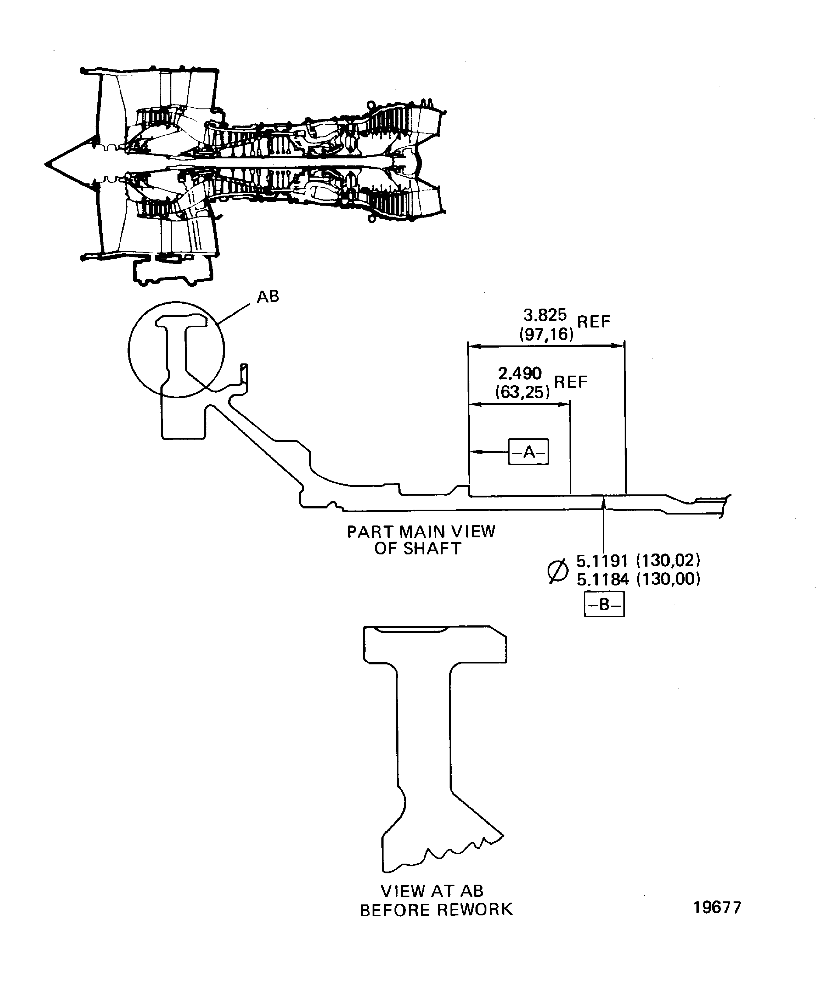 Rework of the HP compressor rear shaft