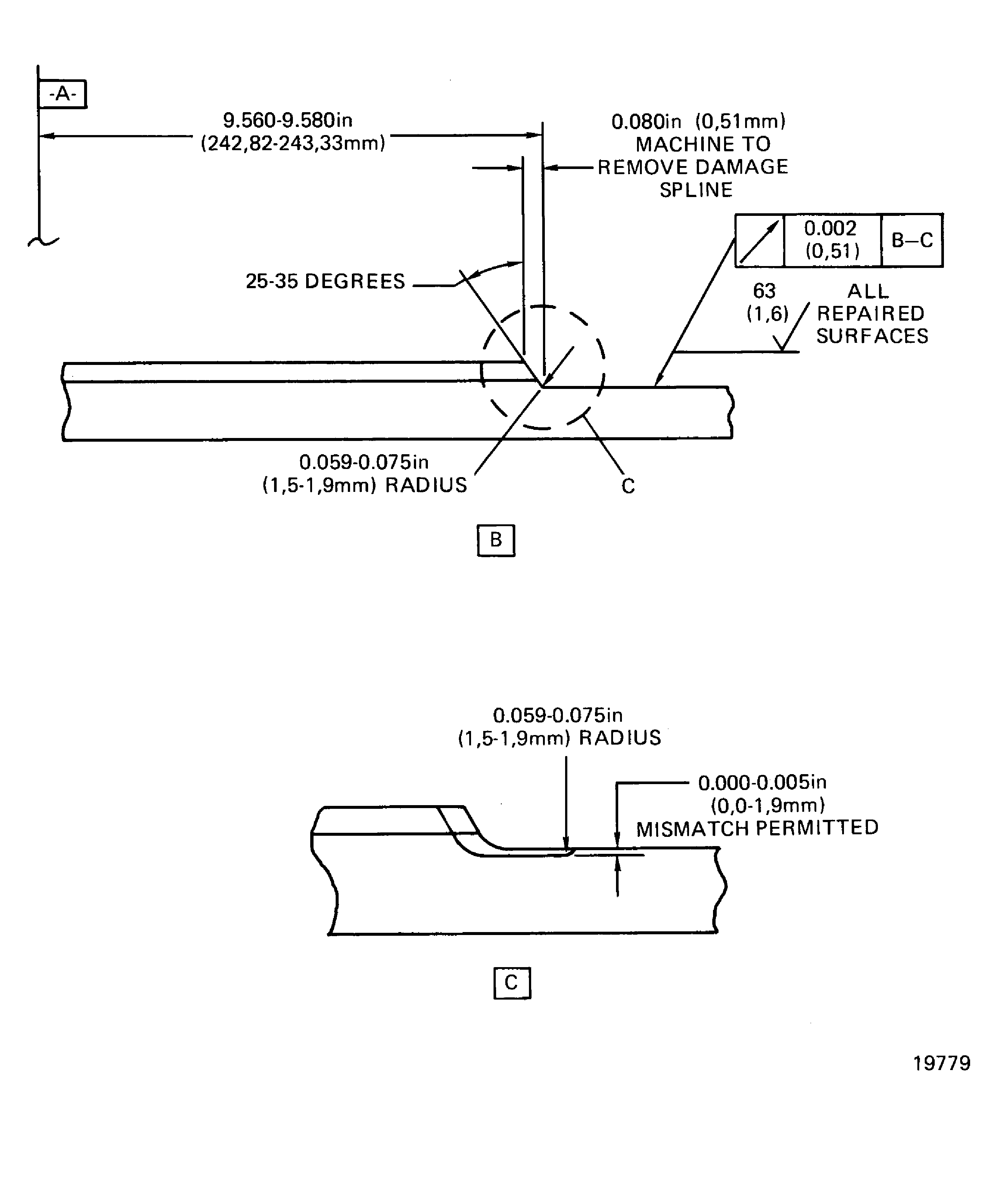 HPC shaft rear side spline machining
