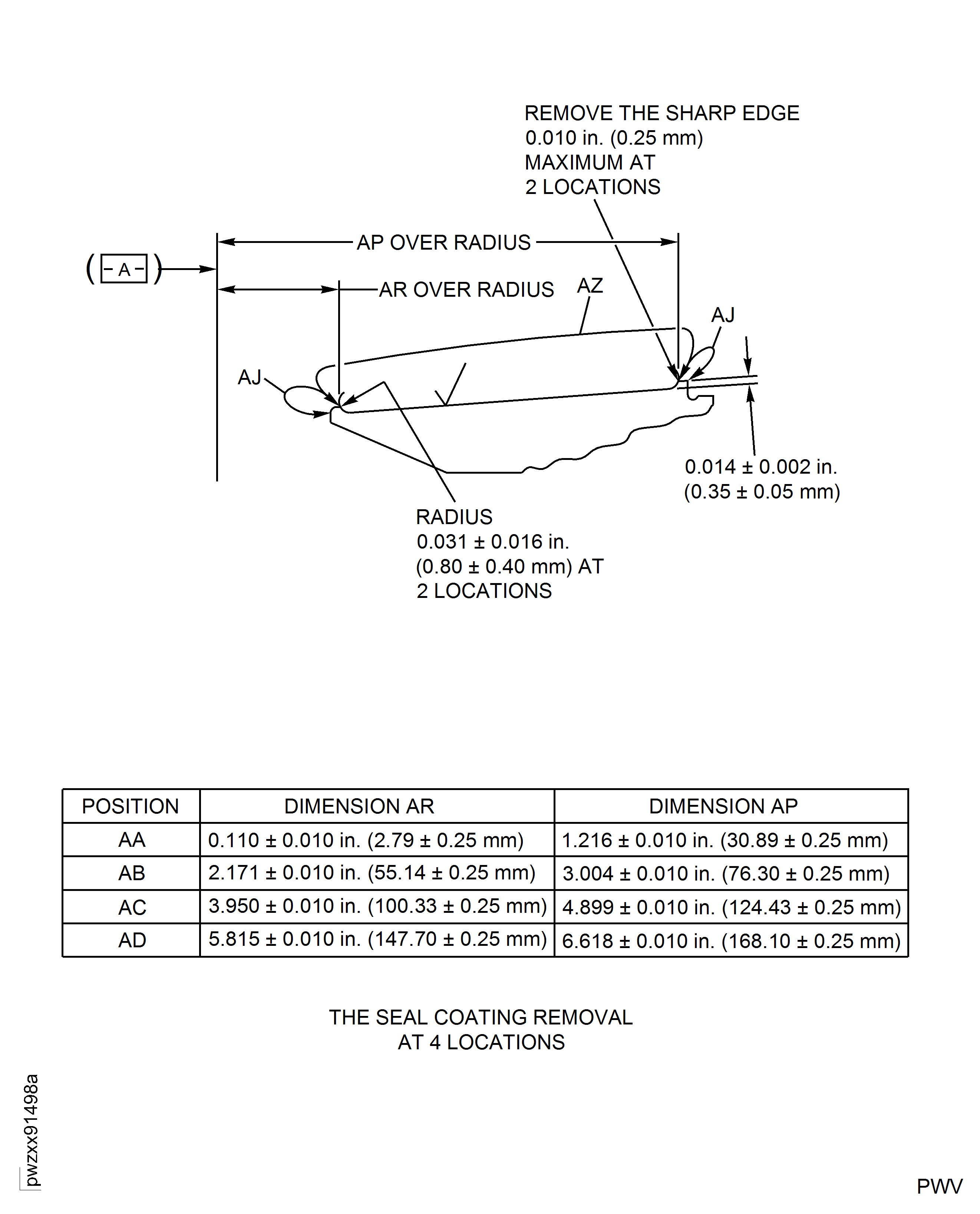 Repair details and dimensions - Assy A and Assy B