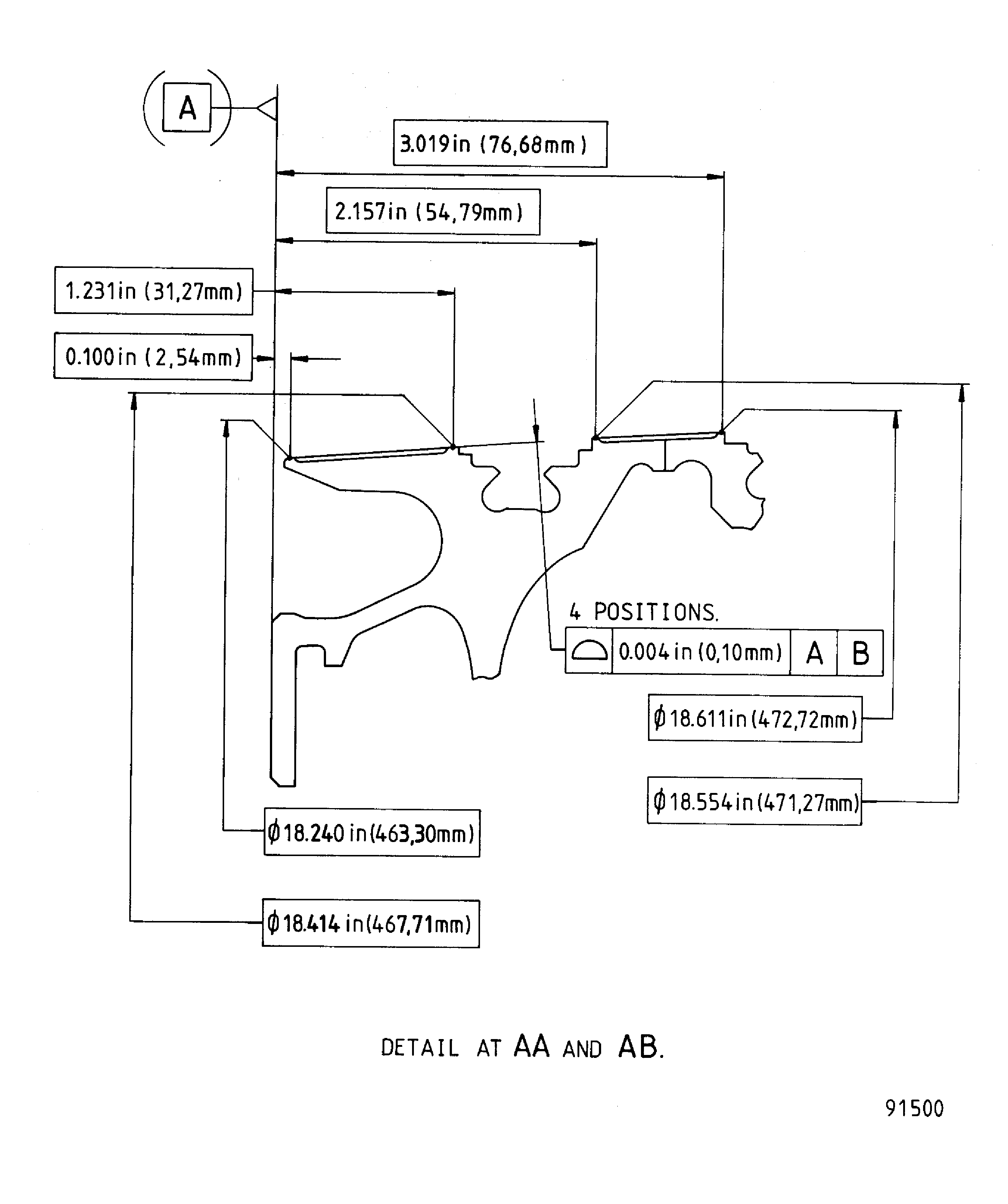 Repair details and dimensions - Assy A