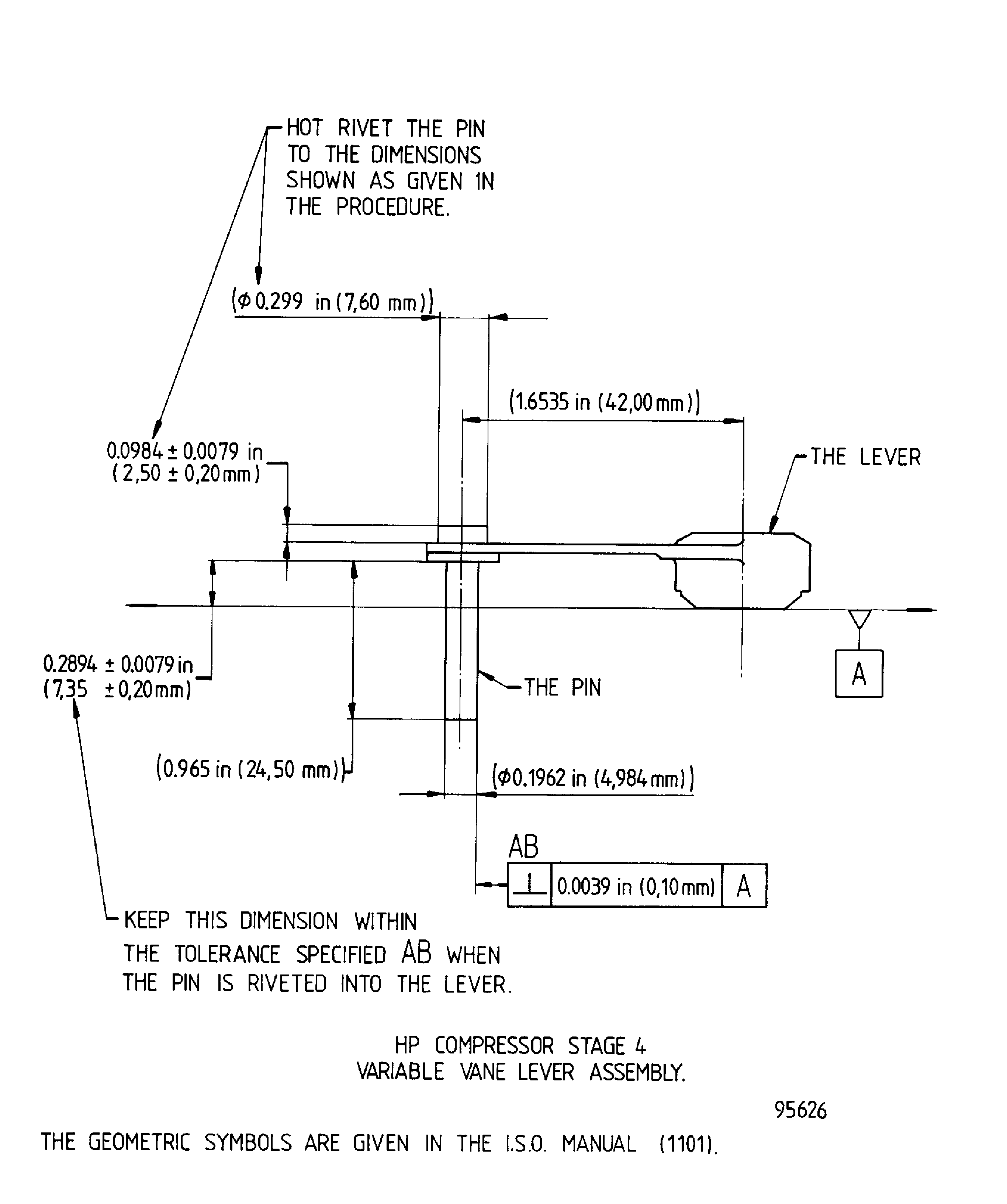 Details of the stage 4 lever assembly