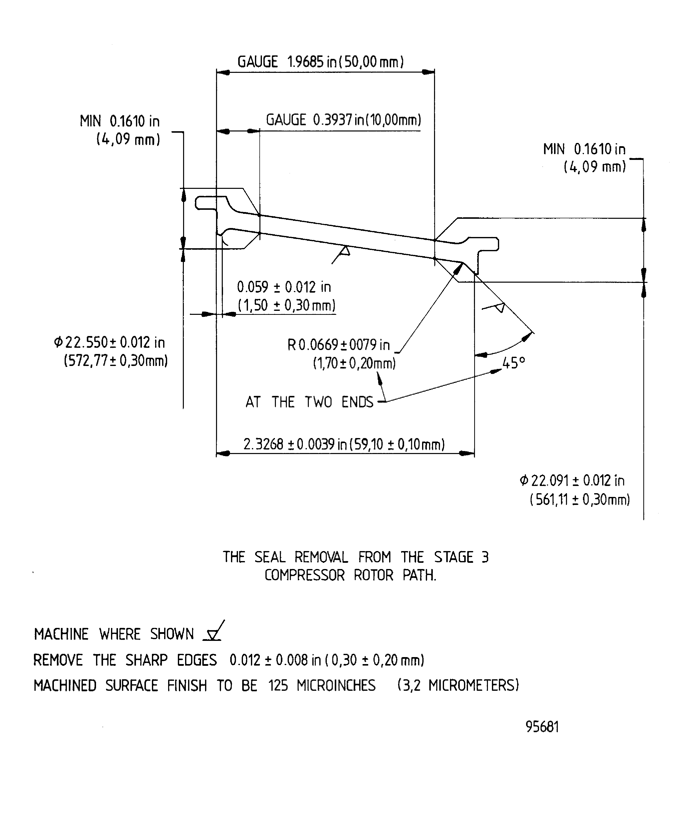 Repair details and dimensions