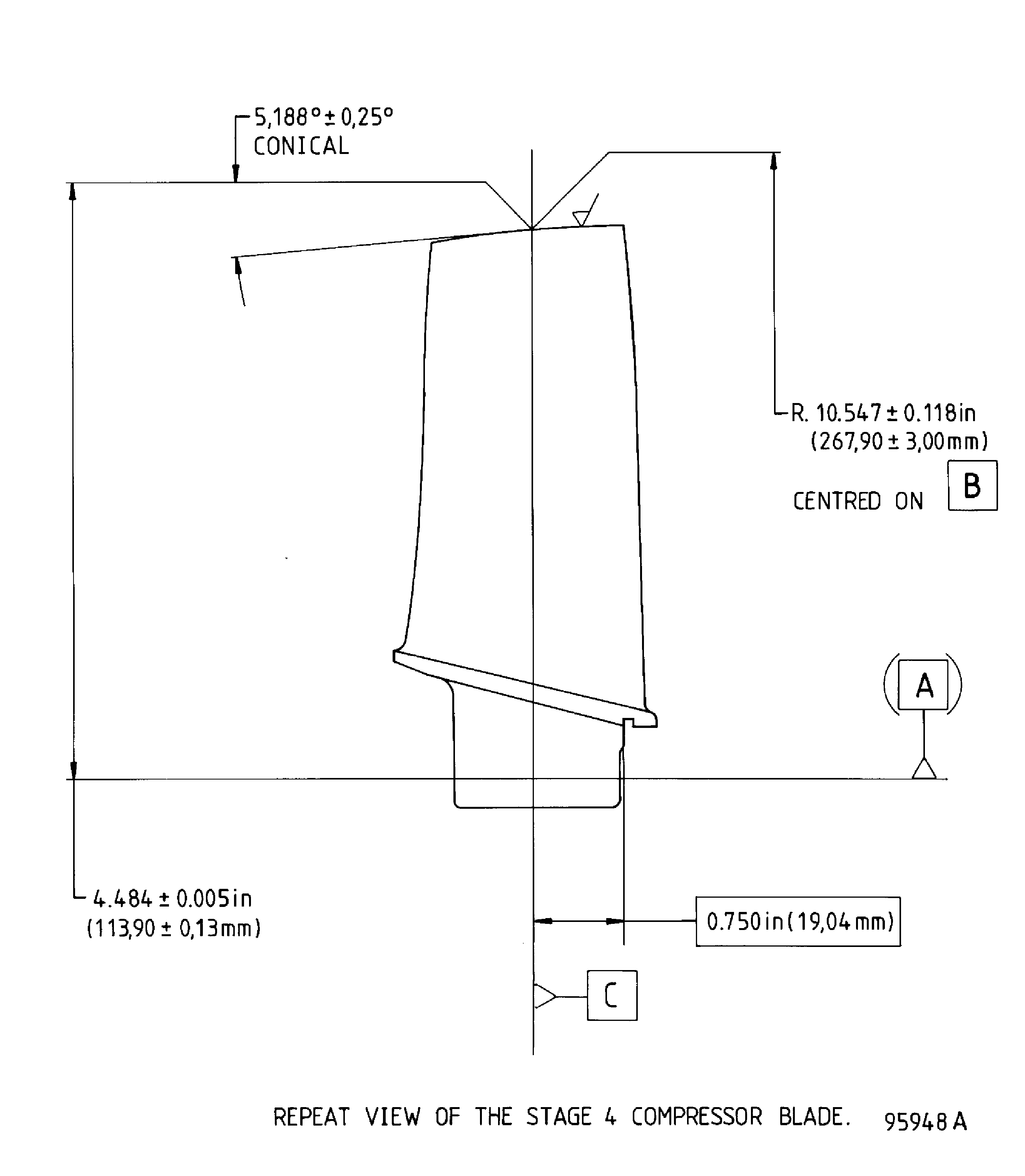 Repair details and dimensions - Assembly A