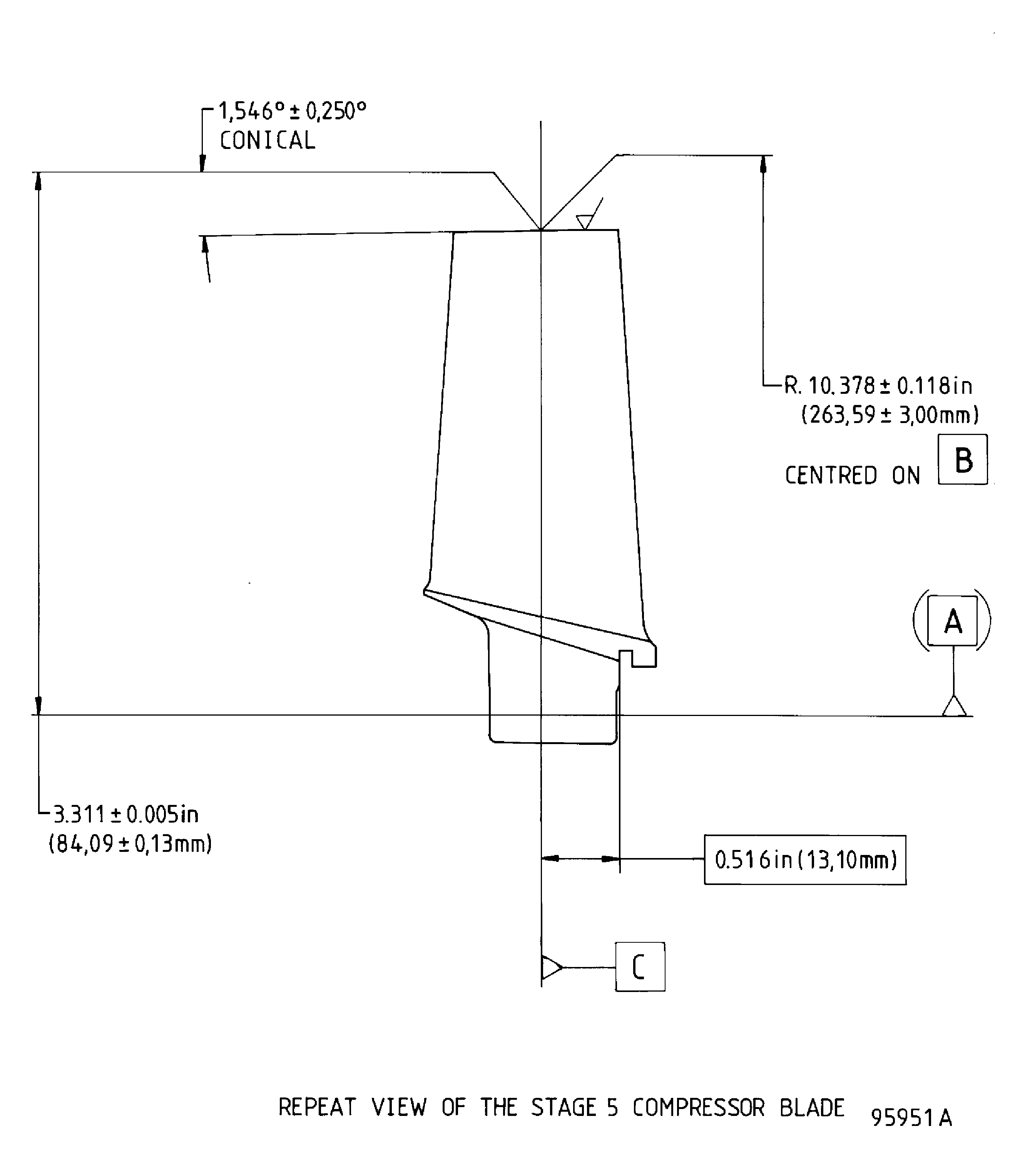 Repair details and dimensions - Assembly A