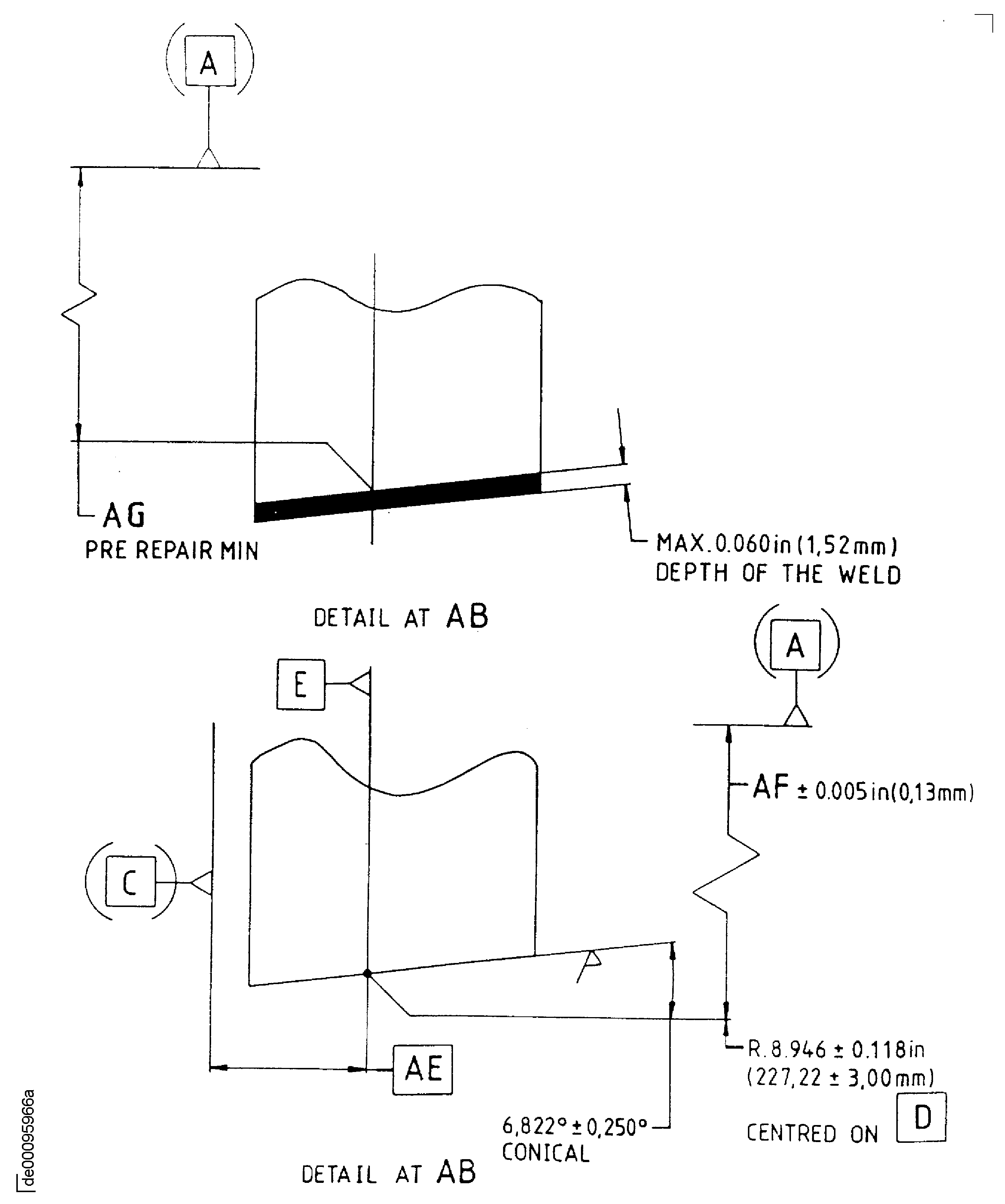 Repair Details and Dimensions - Assembly A and Assembly B