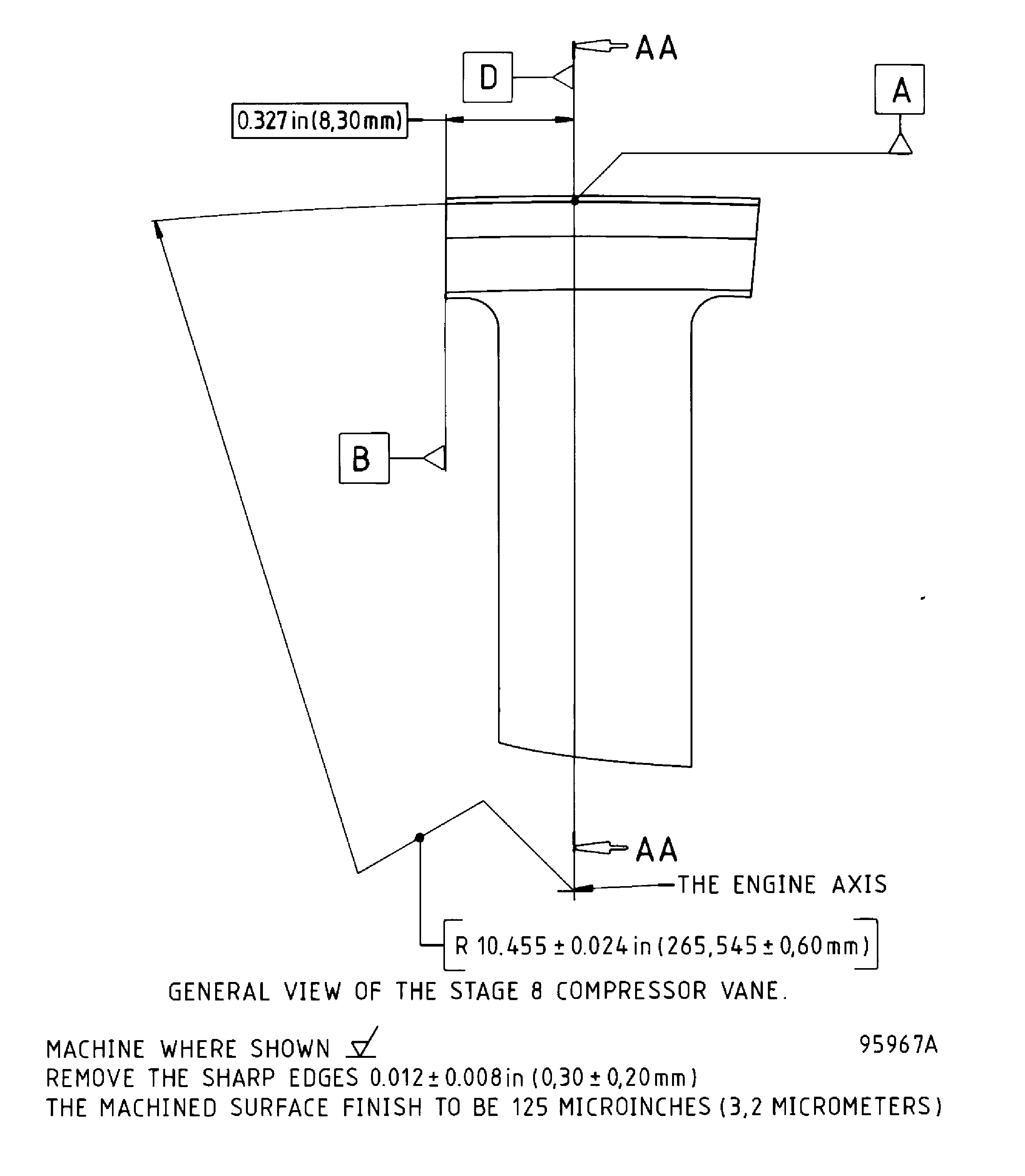 Repair details and dimensions - Assembly A